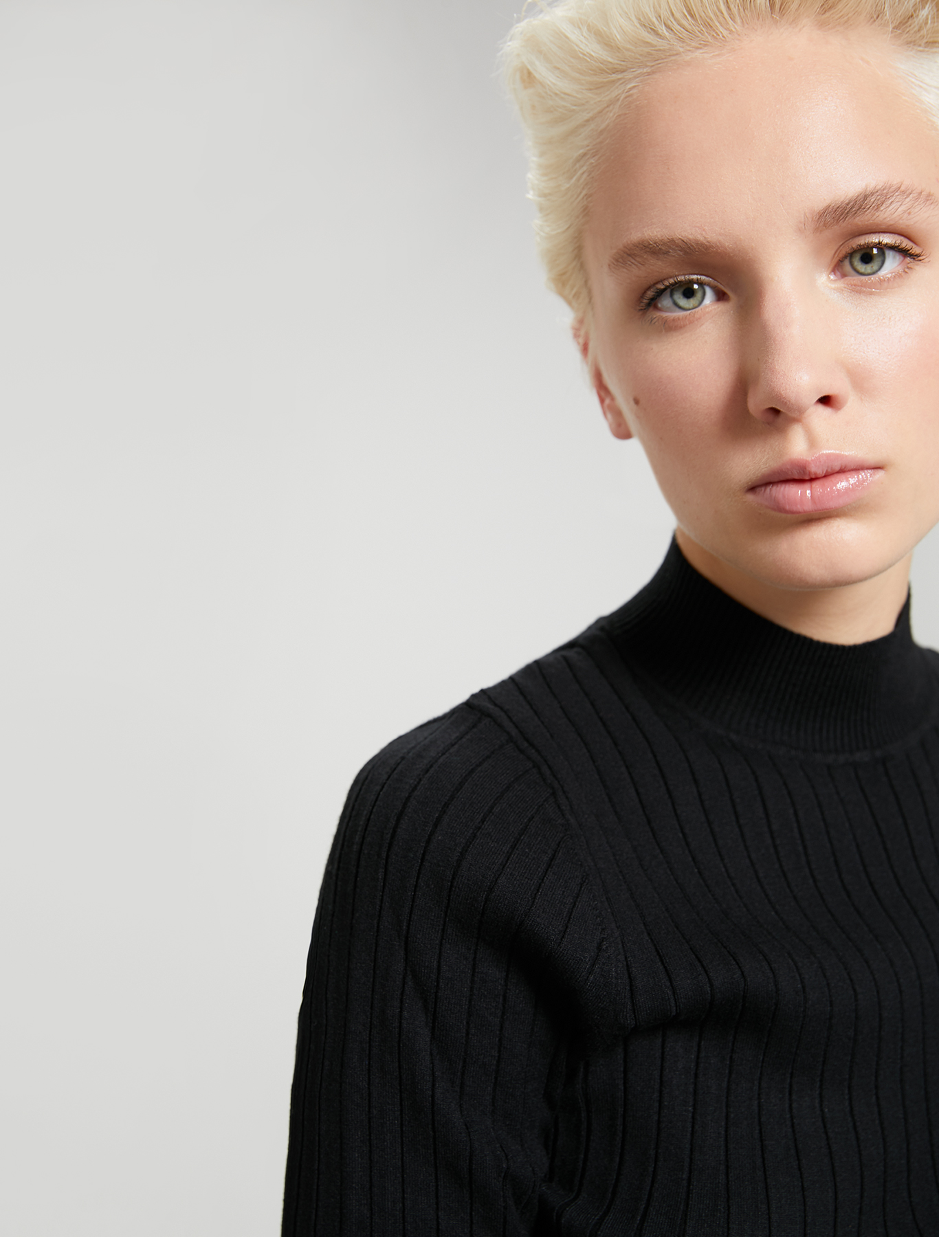 Ribbed polo neck jumper, black - Pennyblack Ribbed polo neck jumper - black - pennyblack