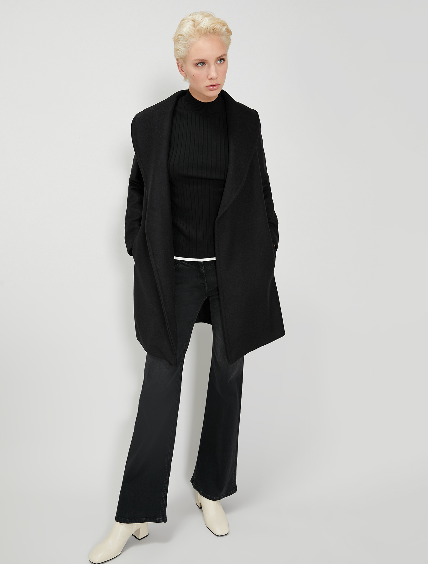 Ribbed polo neck jumper, black - Pennyblack Ribbed polo neck jumper - black - pennyblack