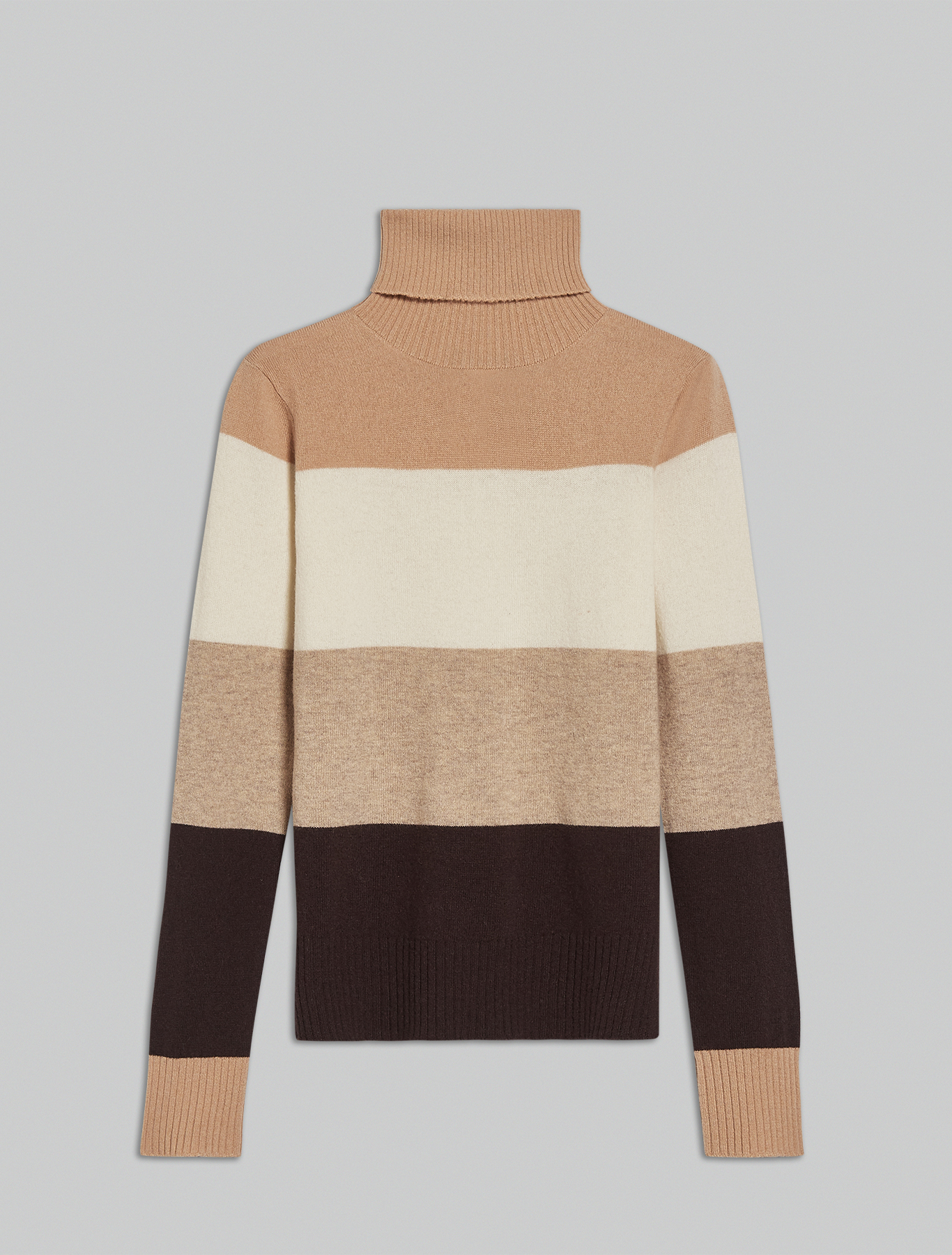 Wool and cashmere turtleneck, brown pattern - Pennyblack Wool and cashmere turtleneck - brown pattern - pennyblack