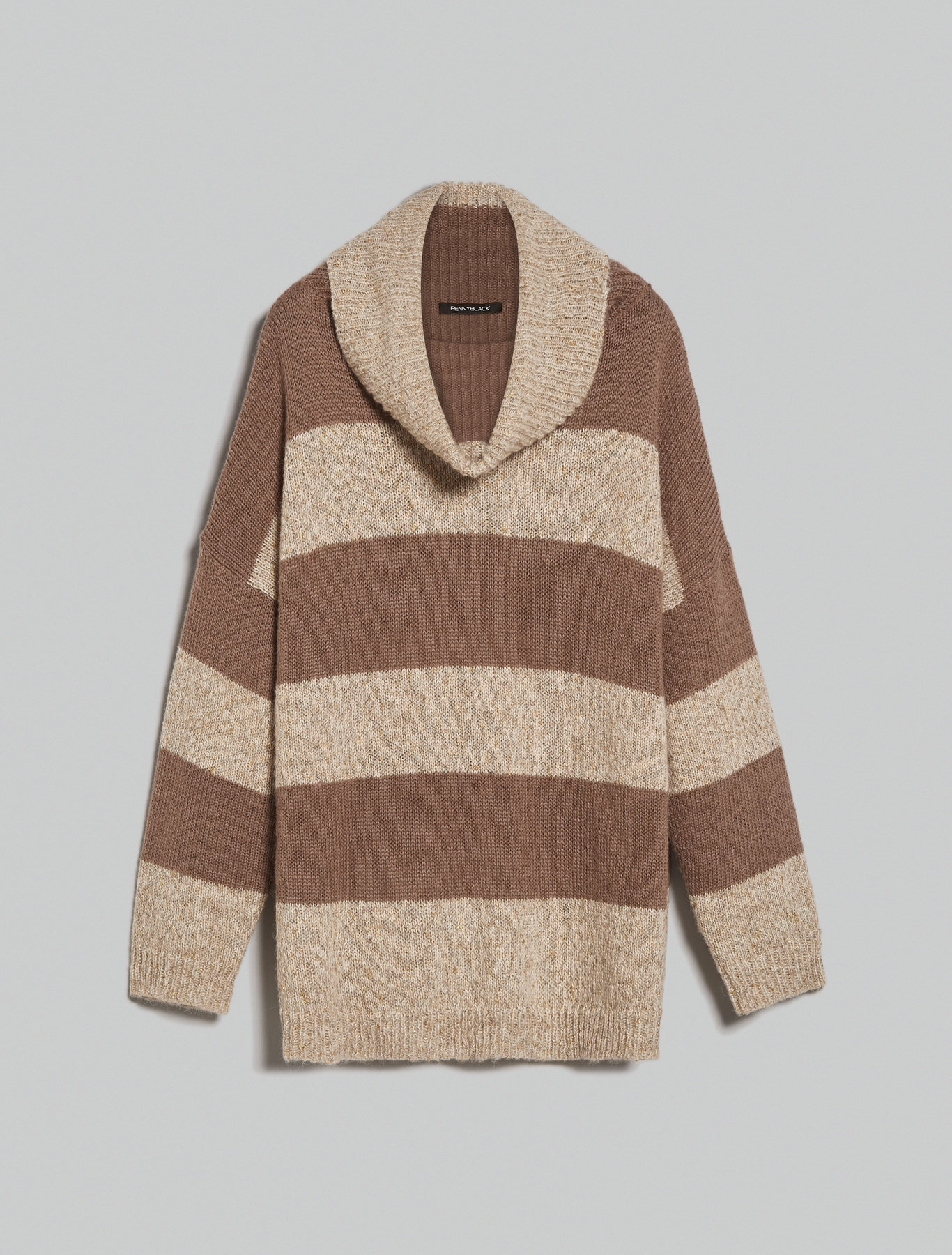 Oversized lamé jumper, beige - Pennyblack Oversized lamé jumper - beige - pennyblack