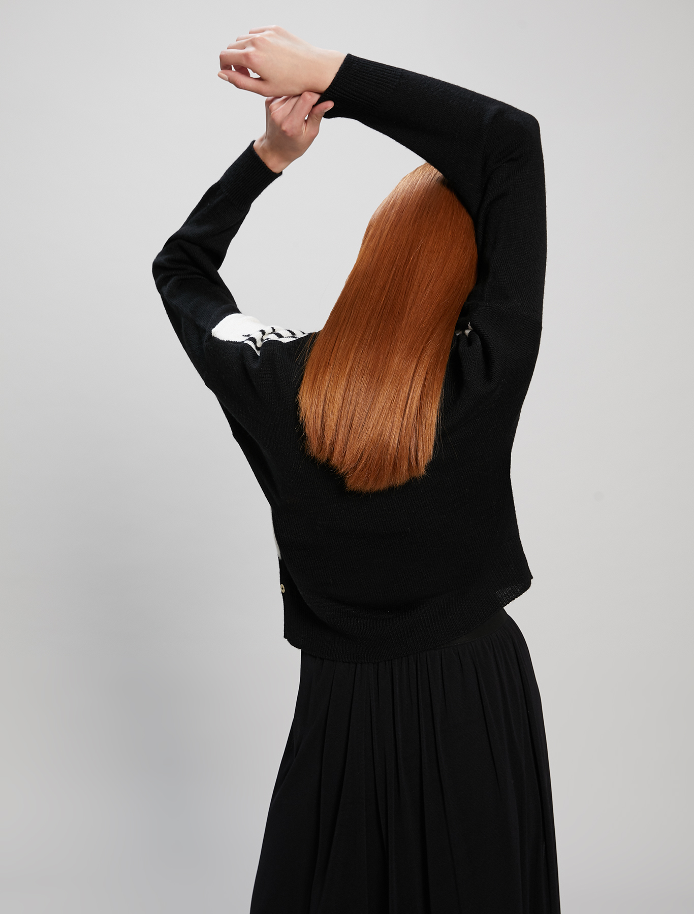 Jumper with geometric inlay, black - Pennyblack Jumper with geometric inlay - black - pennyblack