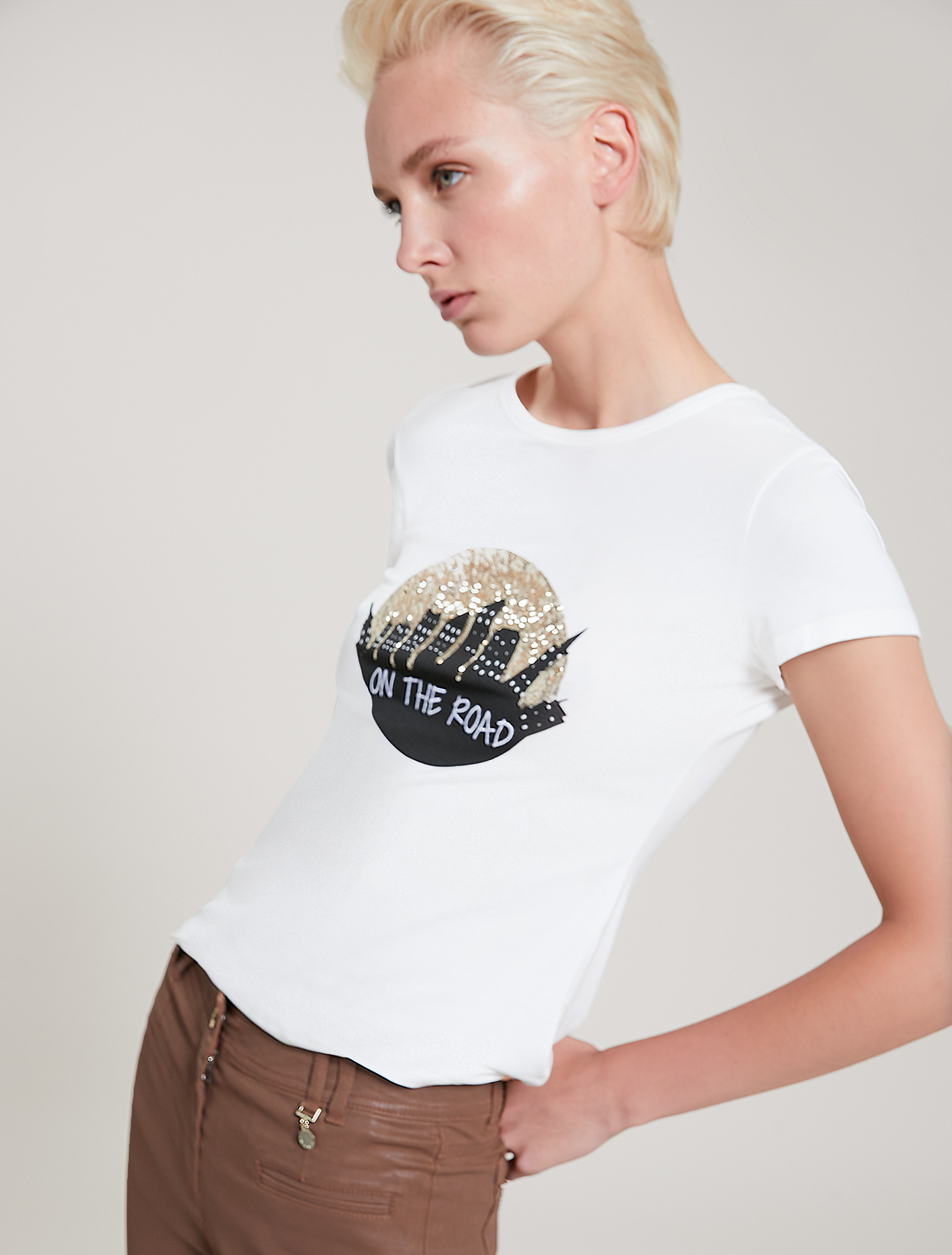 Embroidered sequin T-shirt, optic white - Pennyblack Embroidered sequin T-shirt - optic white - pennyblack