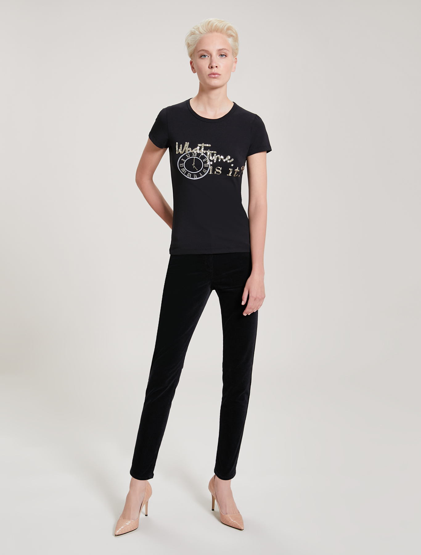 T-shirt con ricamo in paillettes, nero - Pennyblack T-shirt con ricamo in paillettes - nero - pennyblack