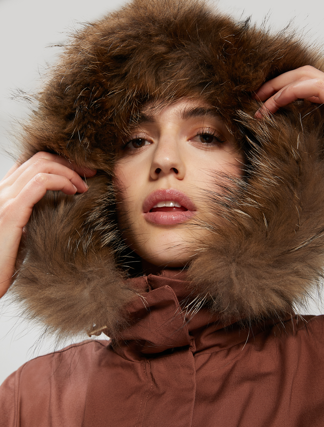 Padded parka with hood, dark brown - Pennyblack Padded parka with hood - dark brown - pennyblack