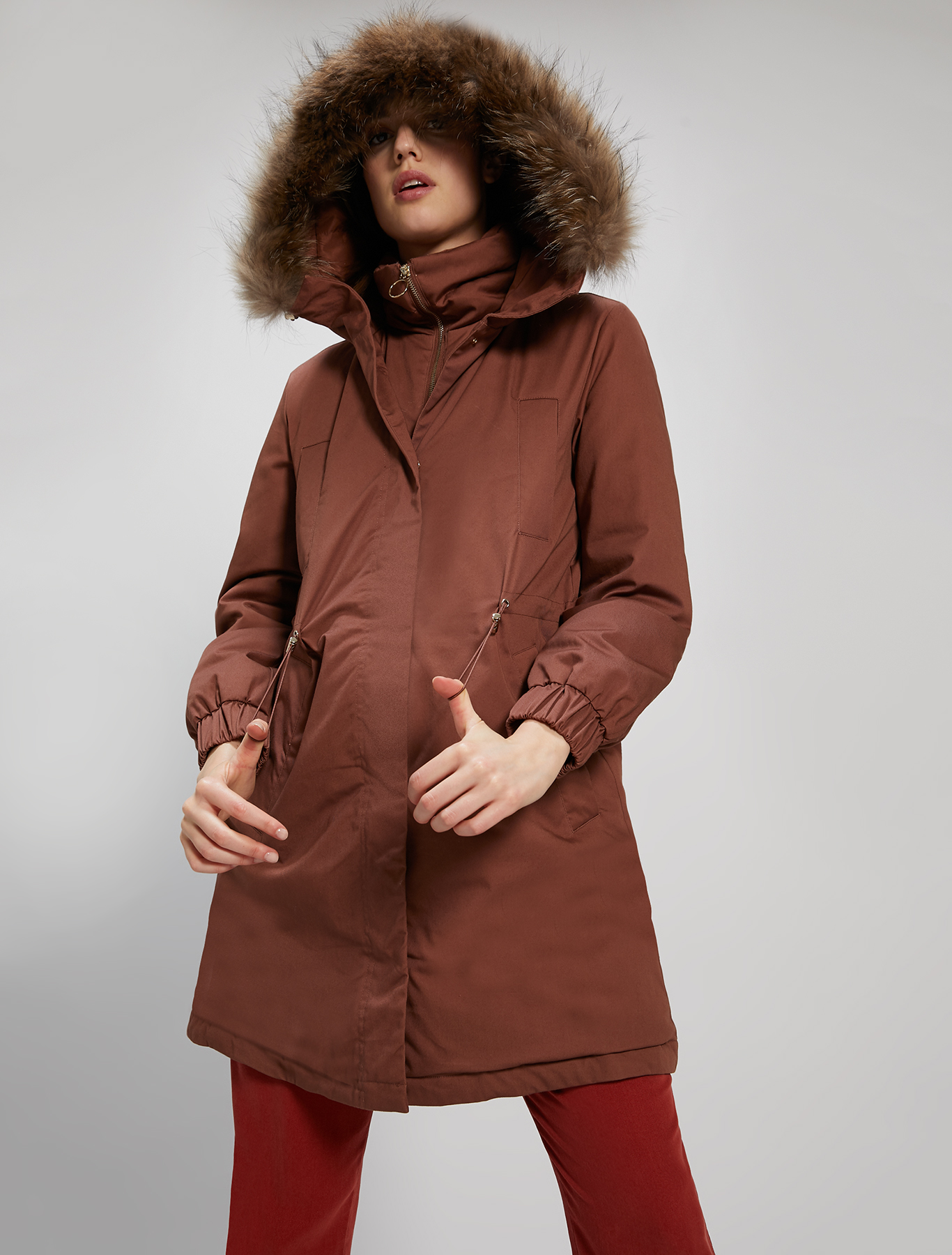 Padded parka with hood, dark brown - Pennyblack Padded parka with hood - dark brown - pennyblack