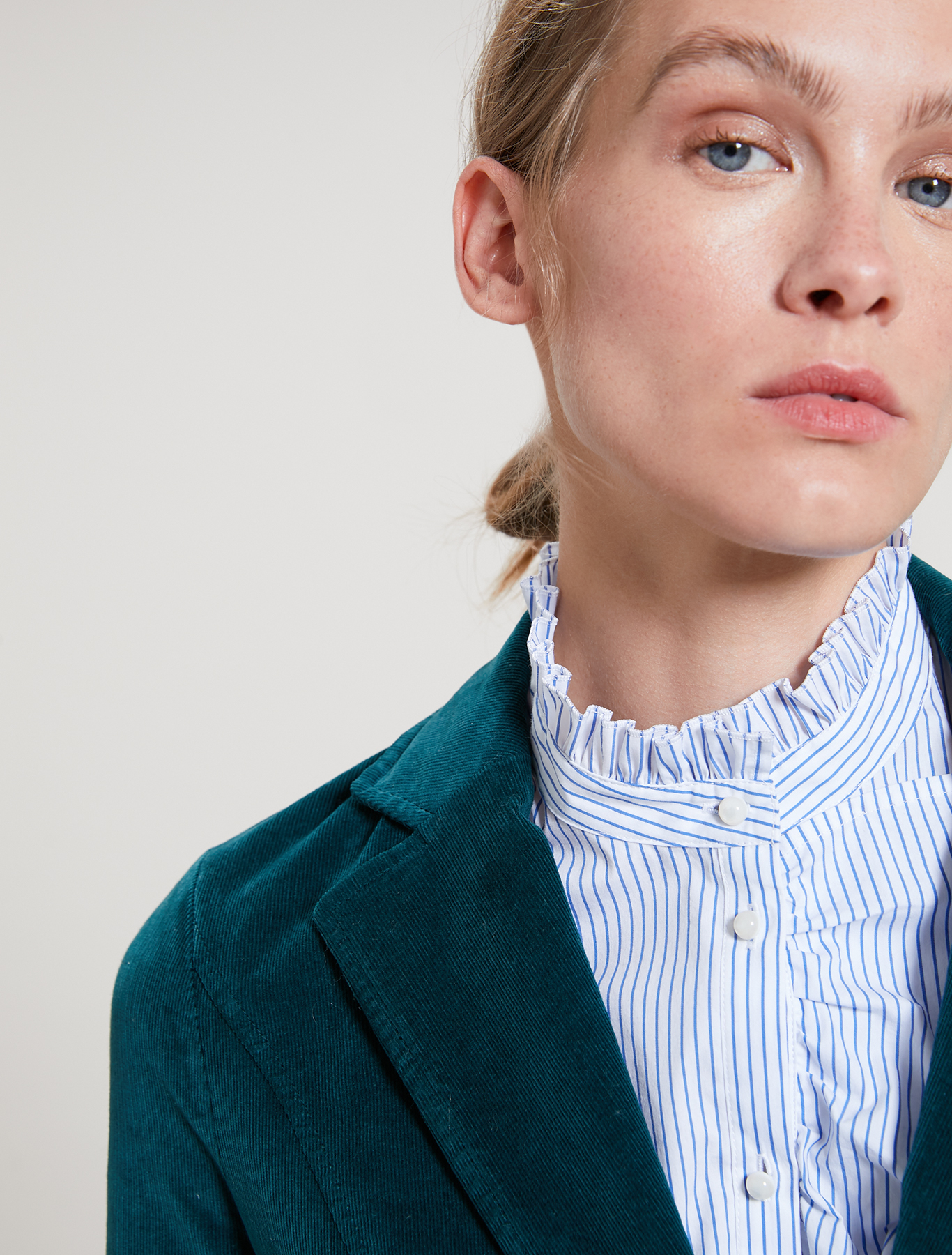 Ribbed velvet blazer, green - Pennyblack Ribbed velvet blazer - green - pennyblack