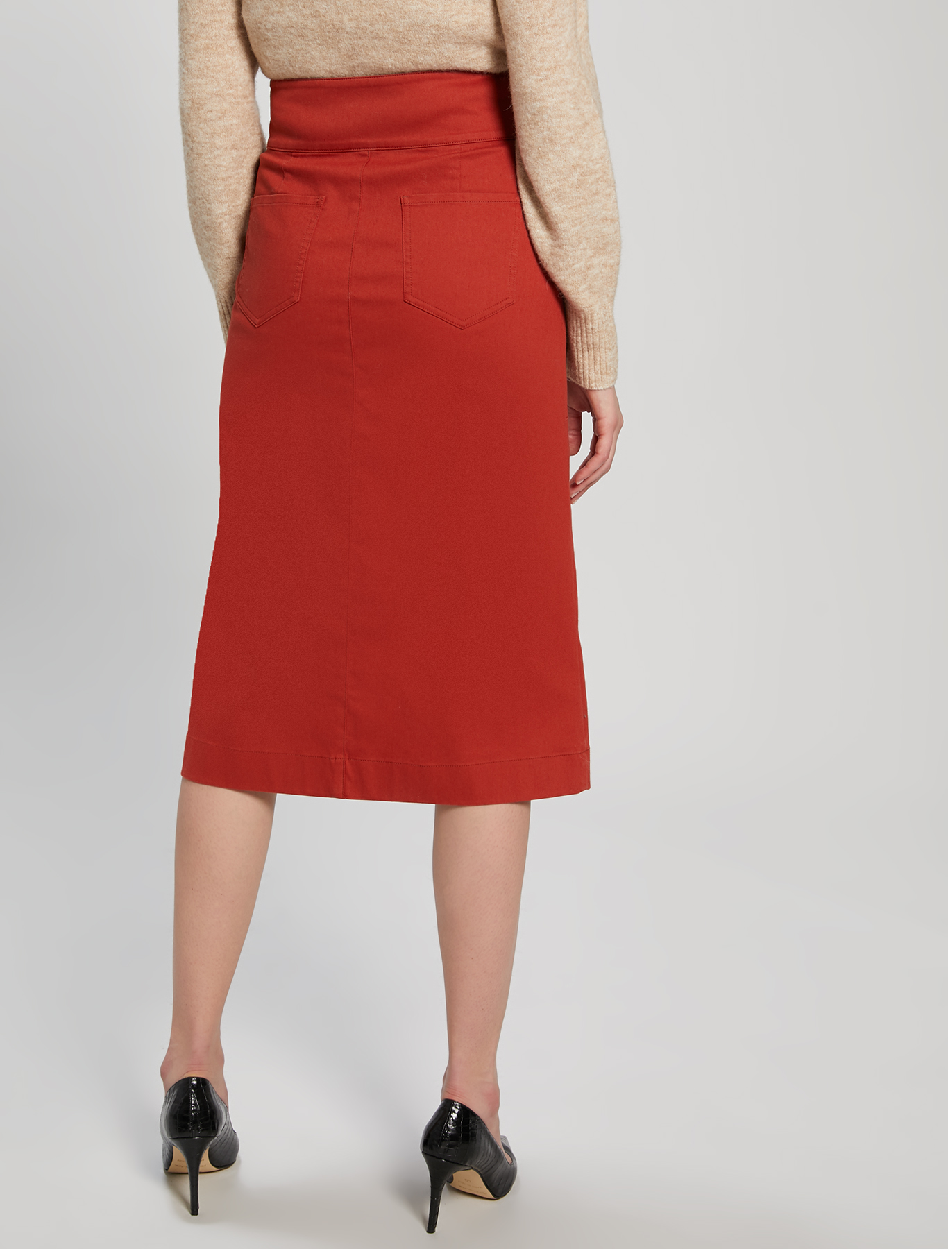 Gabardine midi skirt, brown - Pennyblack Gabardine midi skirt - brown - pennyblack