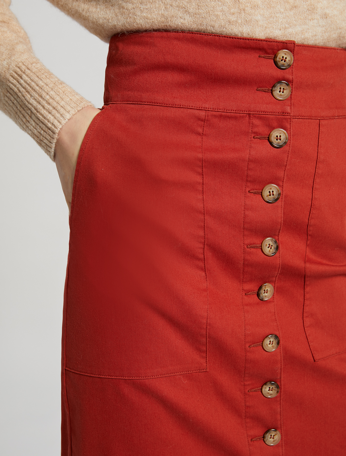 Gabardine midi skirt, brown - Pennyblack Gabardine midi skirt - brown - pennyblack