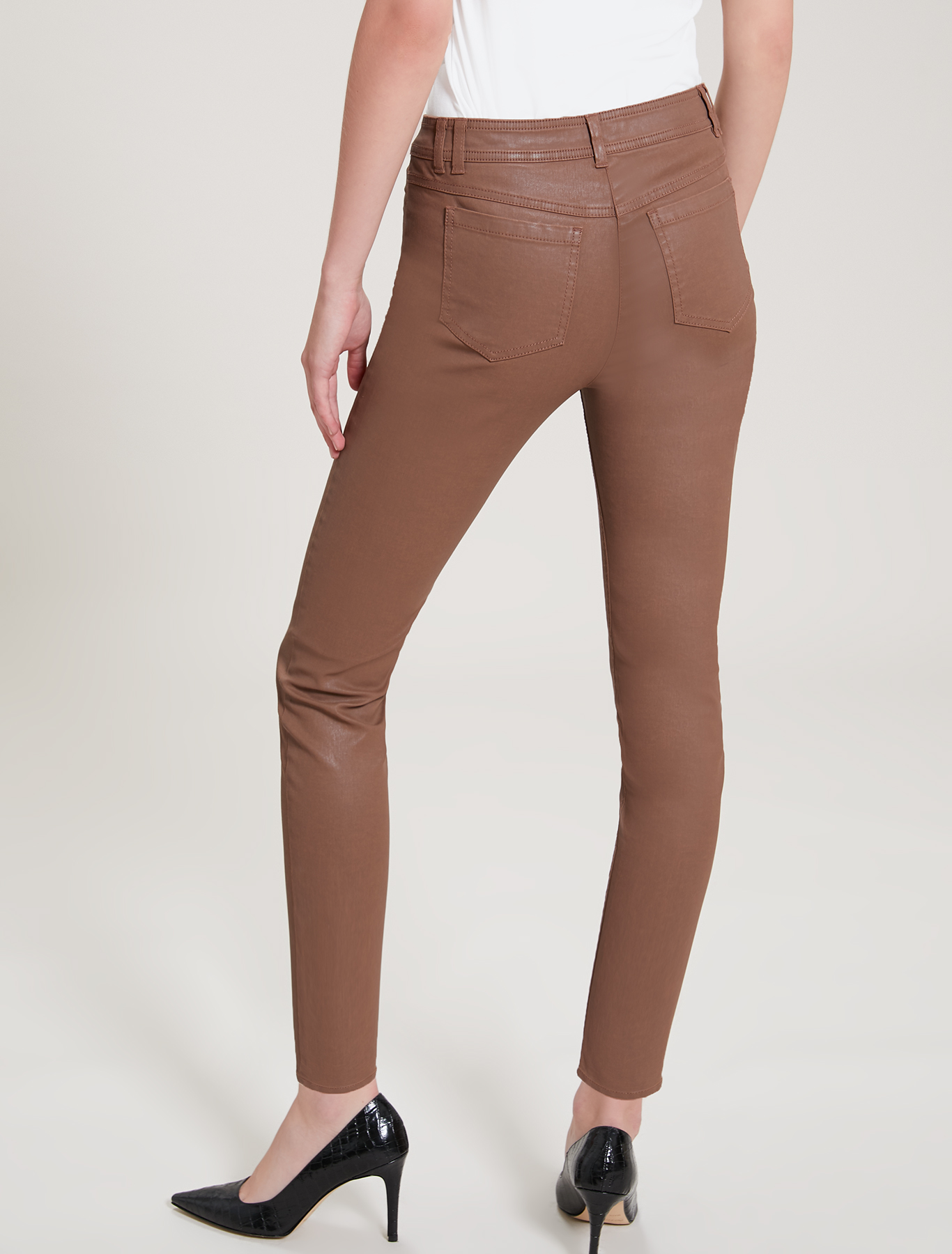 Cotton satin trousers, beige - Pennyblack Cotton satin trousers - beige - pennyblack