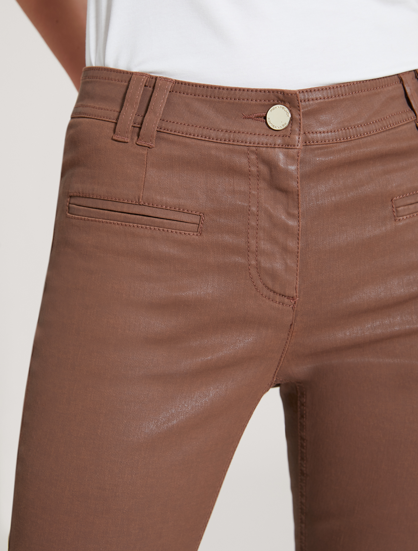 Cotton satin trousers, beige - Pennyblack Cotton satin trousers - beige - pennyblack