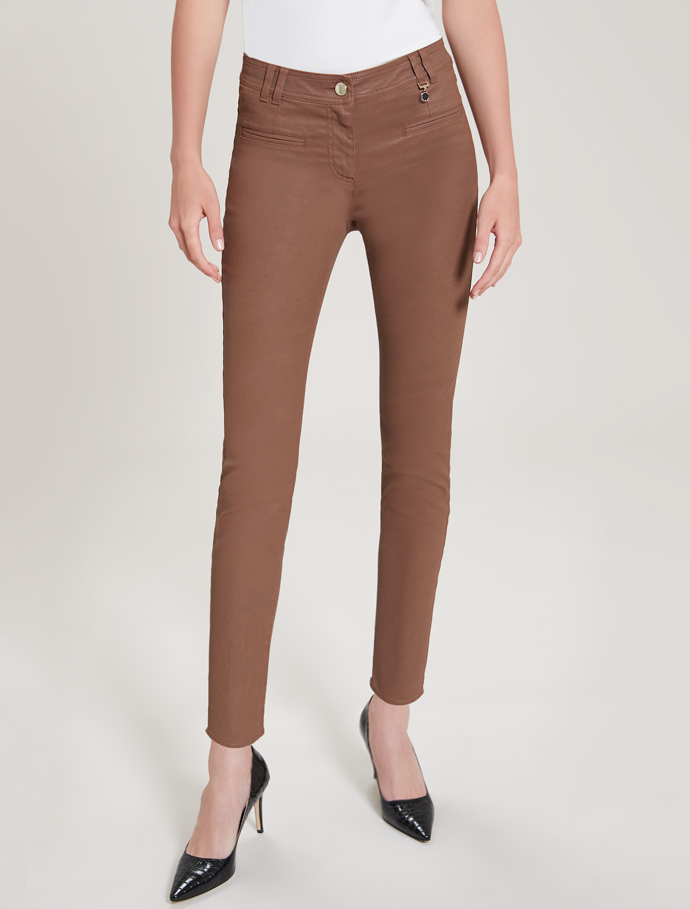 Cotton satin trousers, beige - Pennyblack Cotton satin trousers - beige - pennyblack