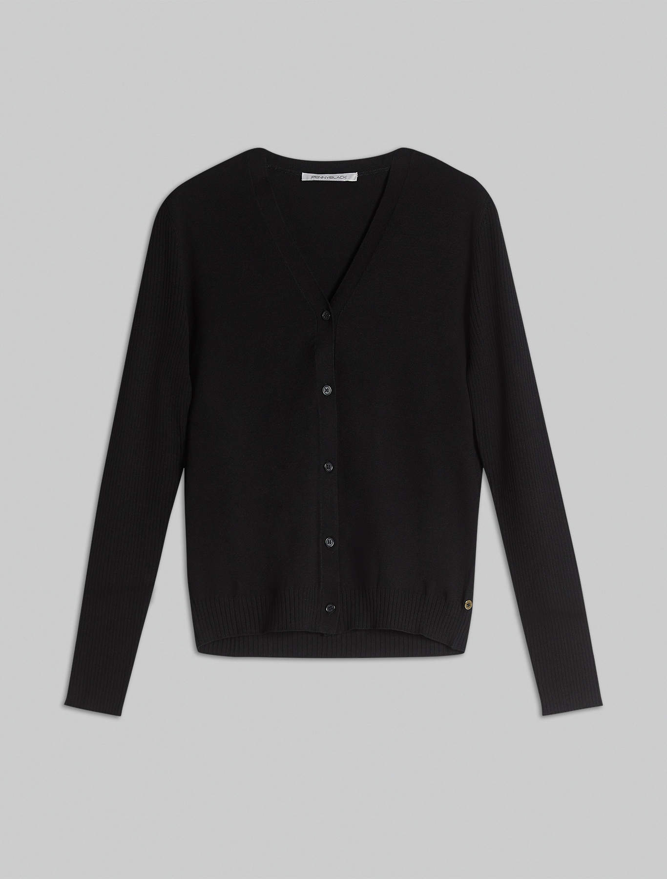 Ribbed-sleeve cardigan, black - Pennyblack Ribbed-sleeve cardigan - black - pennyblack