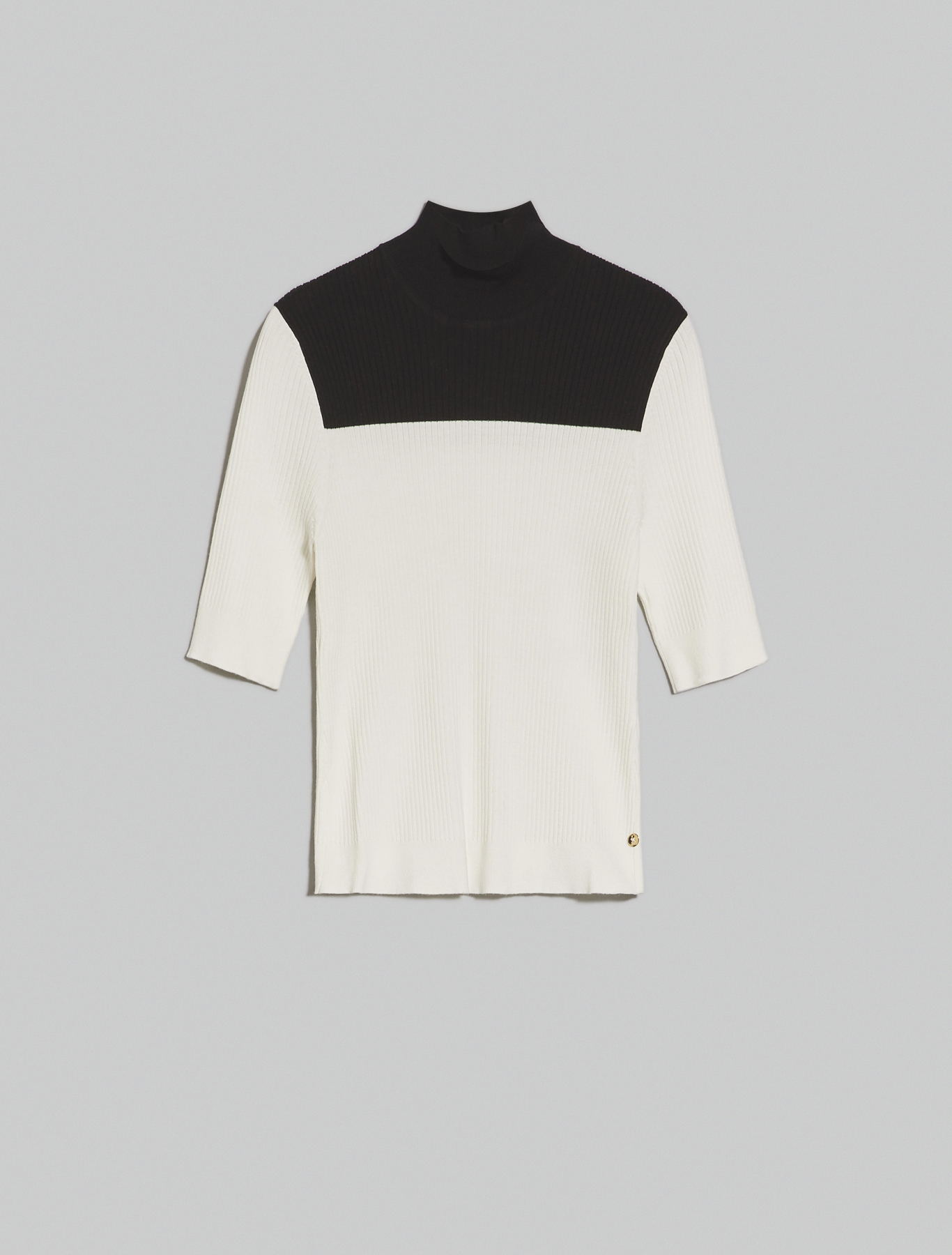 Ribbed polo neck jumper, white pattern - Pennyblack Ribbed polo neck jumper - white pattern - pennyblack