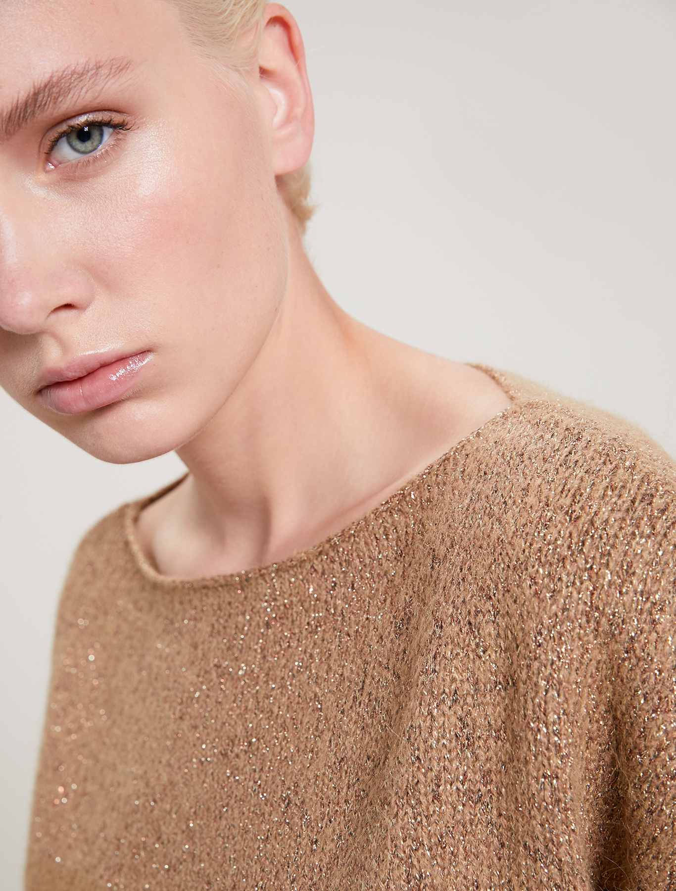 Lamé mohair jumper, beige - Pennyblack Lamé mohair jumper - beige - pennyblack