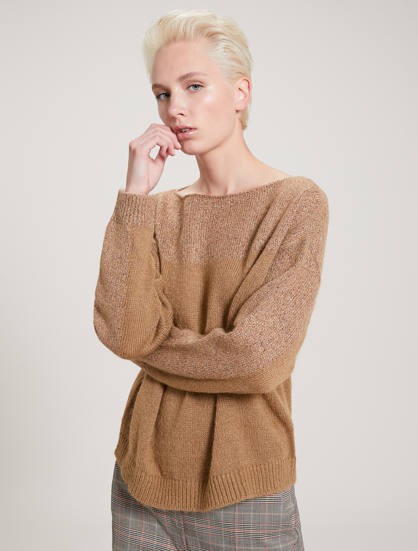 Lamé mohair jumper, beige - Pennyblack Lamé mohair jumper - beige - pennyblack