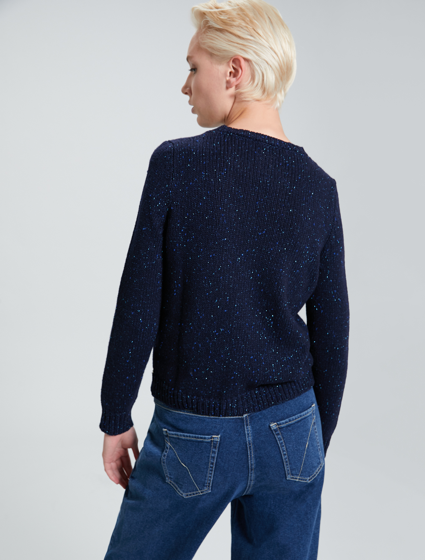 Crew neck lamé jumper, navy blue - Pennyblack Crew neck lamé jumper - navy blue - pennyblack