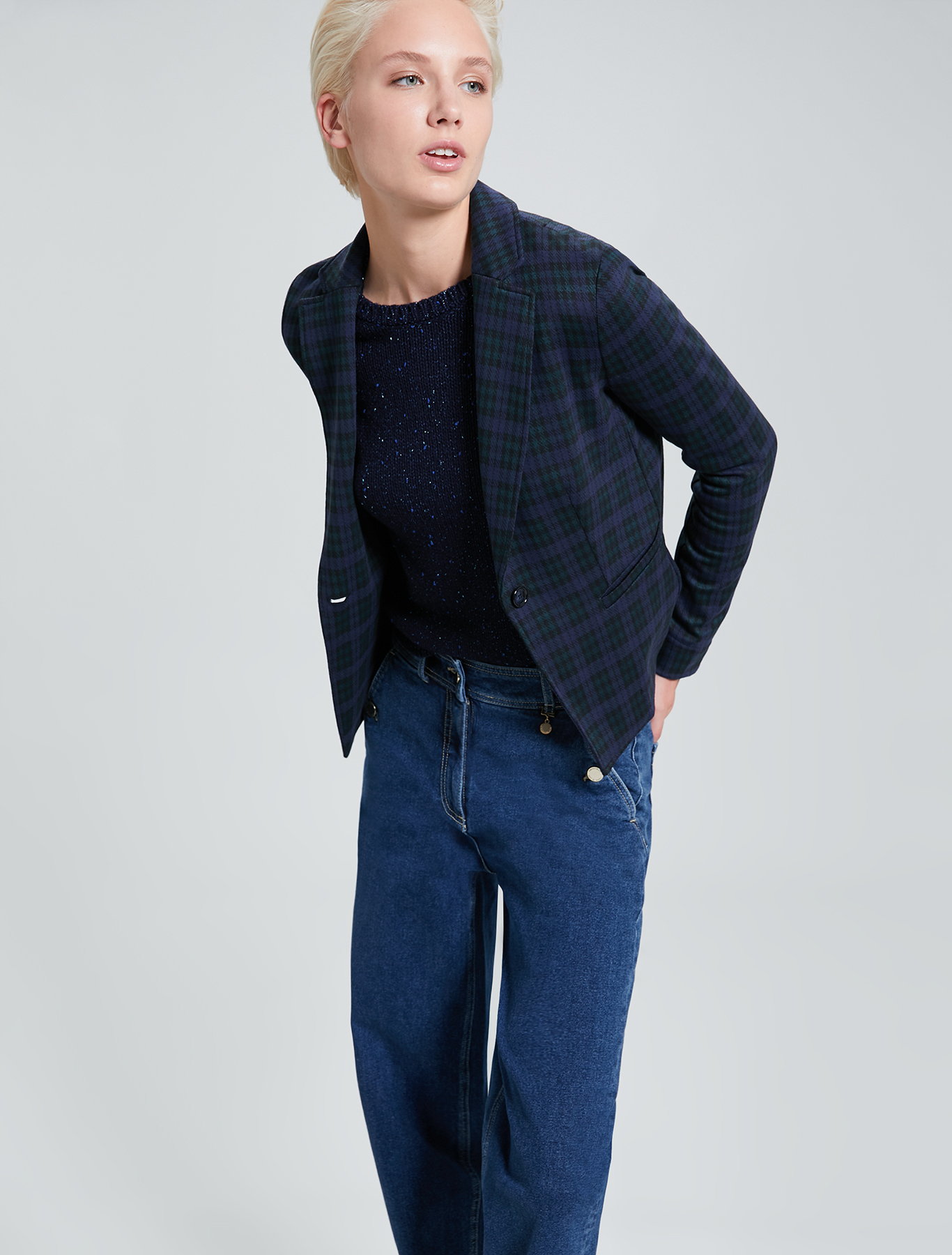 Crew neck lamé jumper, navy blue - Pennyblack Crew neck lamé jumper - navy blue - pennyblack