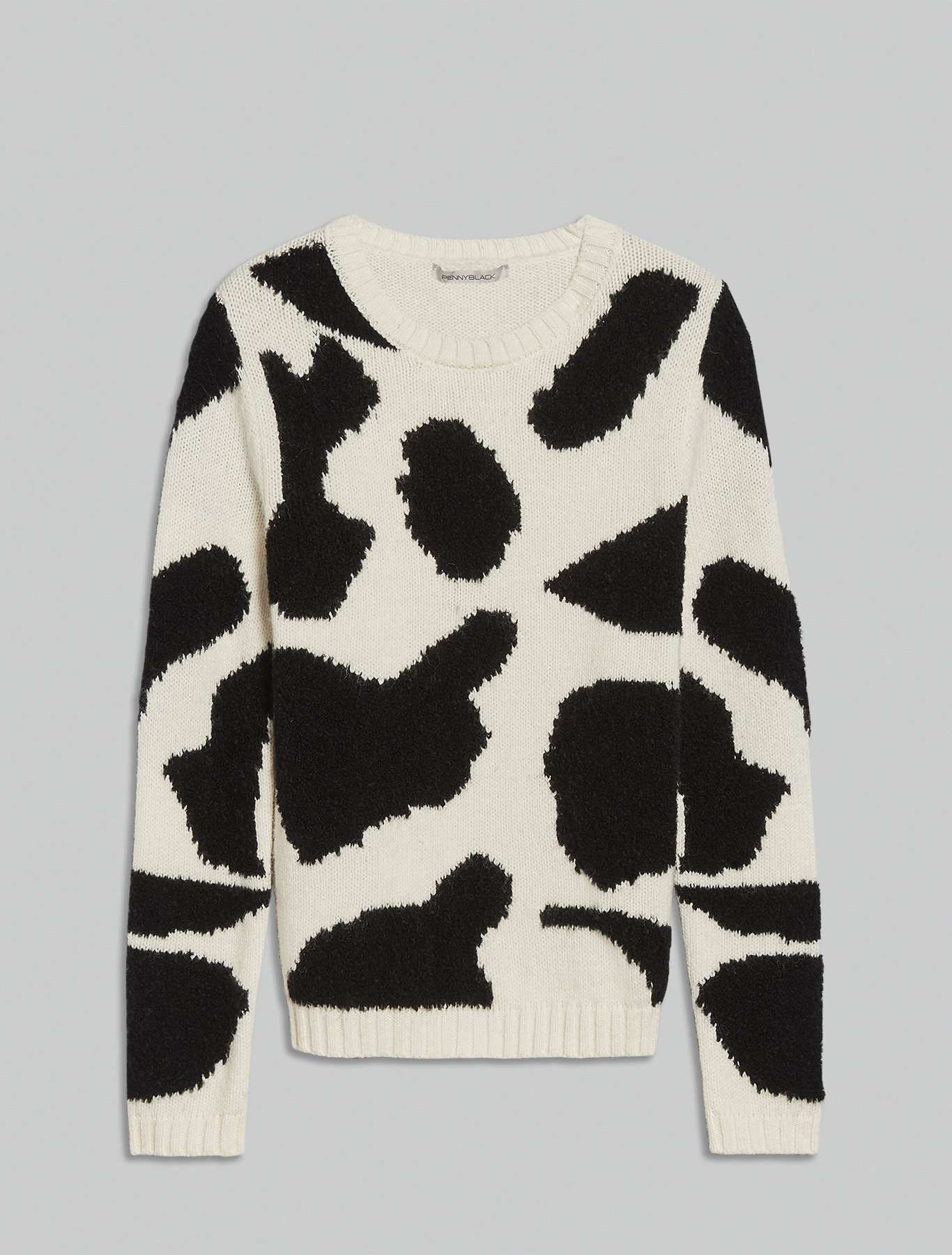 Leopard print intarsia jumper, white pattern - Pennyblack Leopard print intarsia jumper - white pattern - pennyblack