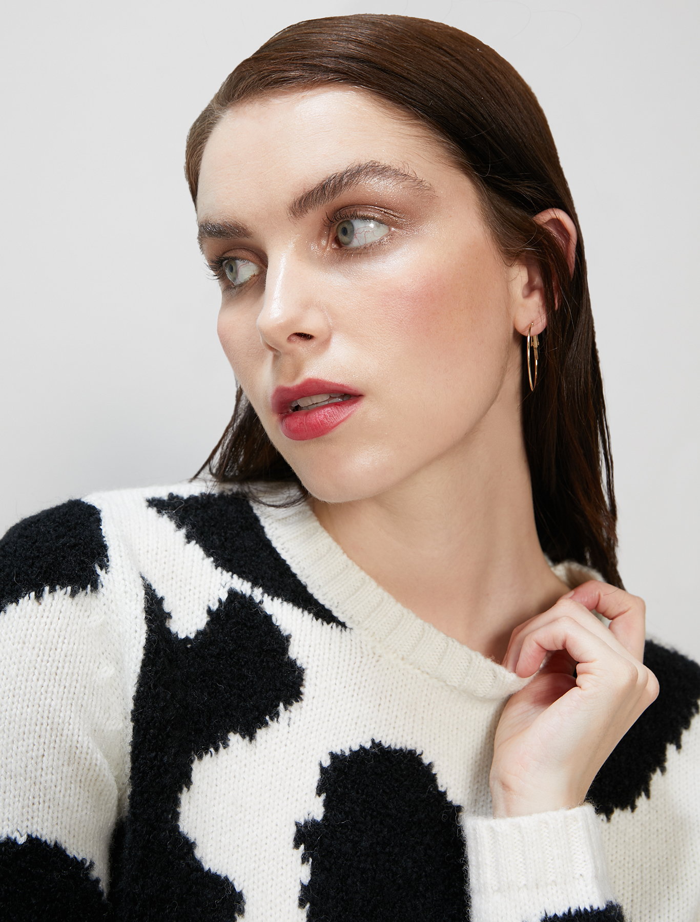Leopard print intarsia jumper, white pattern - Pennyblack Leopard print intarsia jumper - white pattern - pennyblack