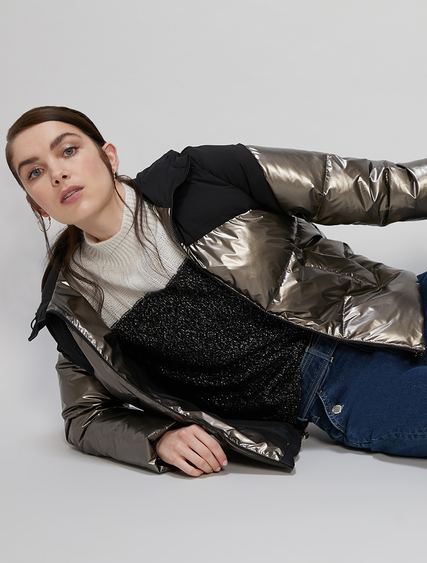 Padded metallic jacket, bronze - Pennyblack Padded metallic jacket - bronze - pennyblack