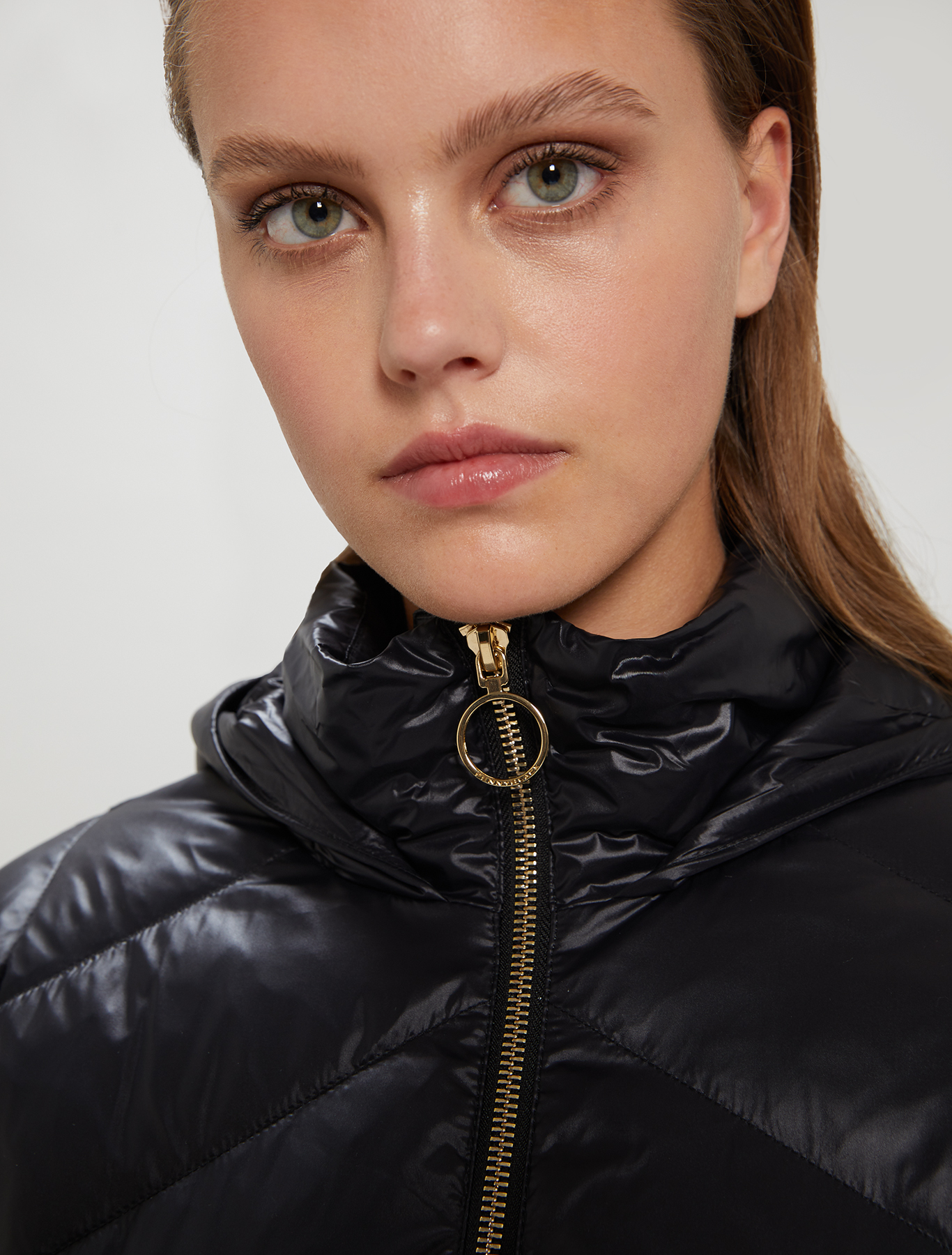 Slim-fit belted down jacket, black - Pennyblack Slim-fit belted down jacket - black - pennyblack
