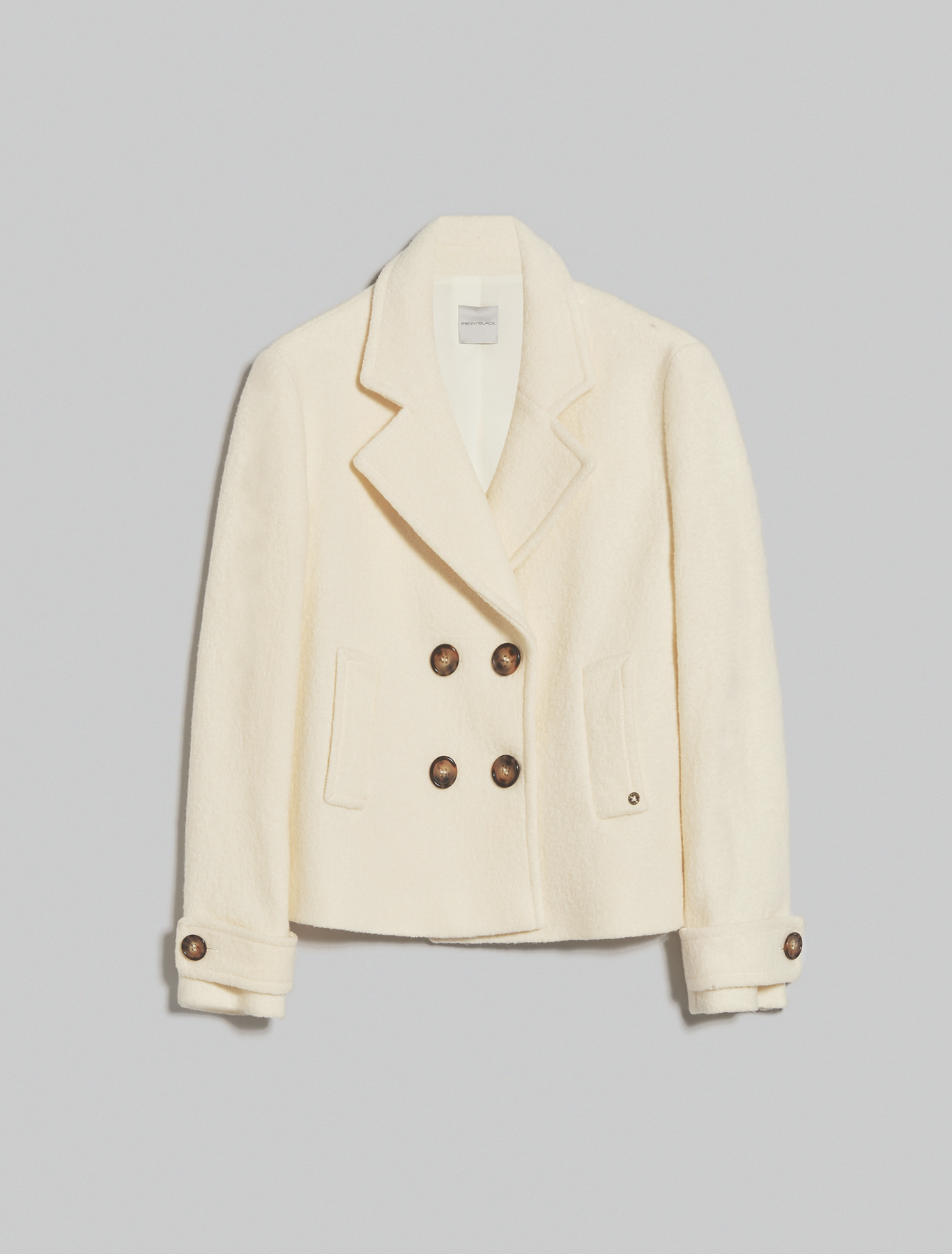 Boiled wool pea coat, optic white - Pennyblack Boiled wool pea coat - optic white - pennyblack