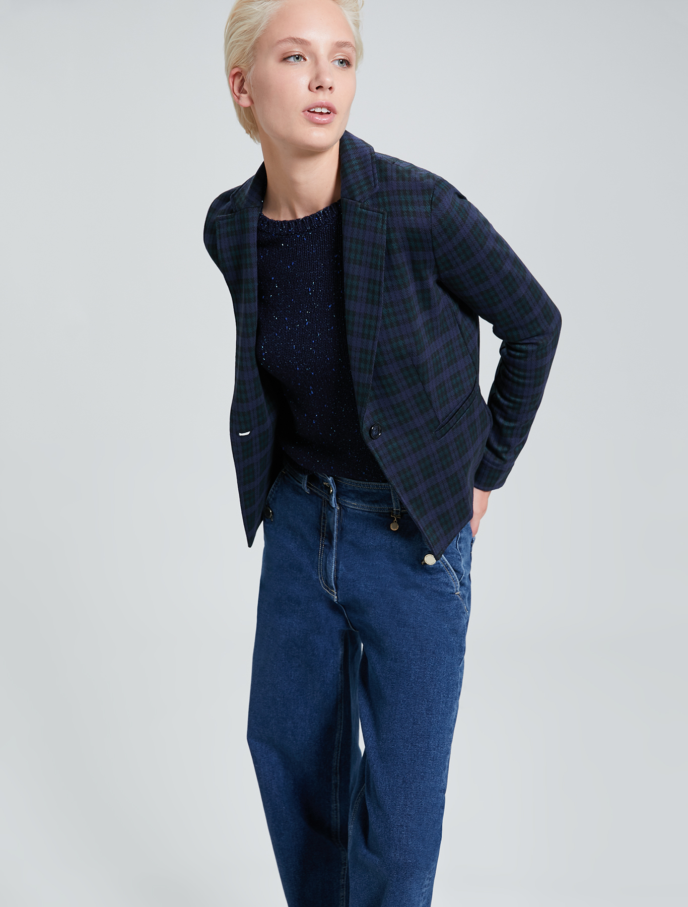 Blazer in jersey jacquard, fantasia verde - Pennyblack Blazer in jersey jacquard - fantasia verde - pennyblack