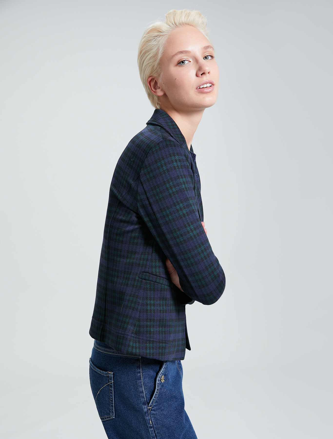 Blazer in jersey jacquard, fantasia verde - Pennyblack Blazer in jersey jacquard - fantasia verde - pennyblack