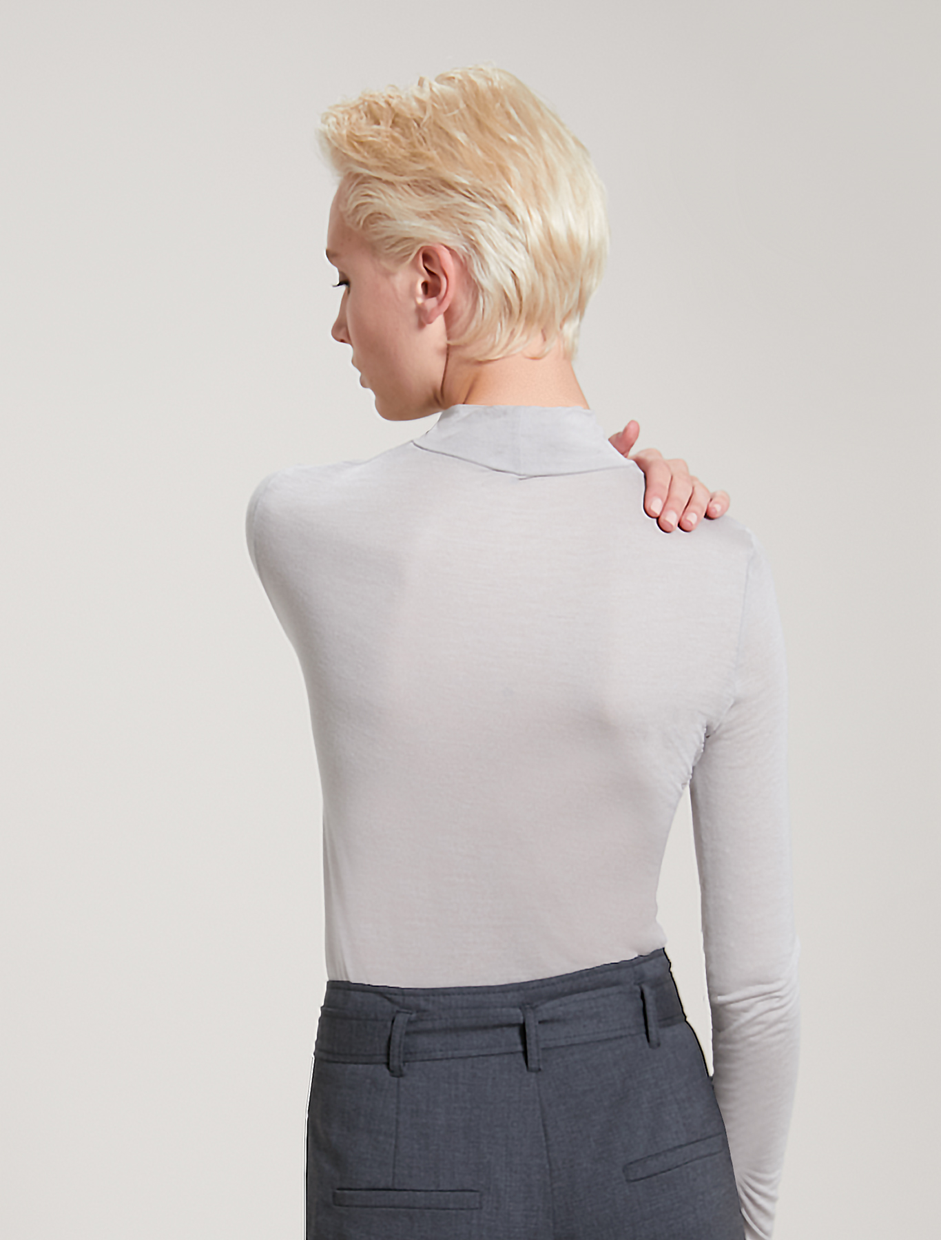 Modal and cashmere T-shirt, pearl grey - Pennyblack Modal and cashmere T-shirt - pearl grey - pennyblack