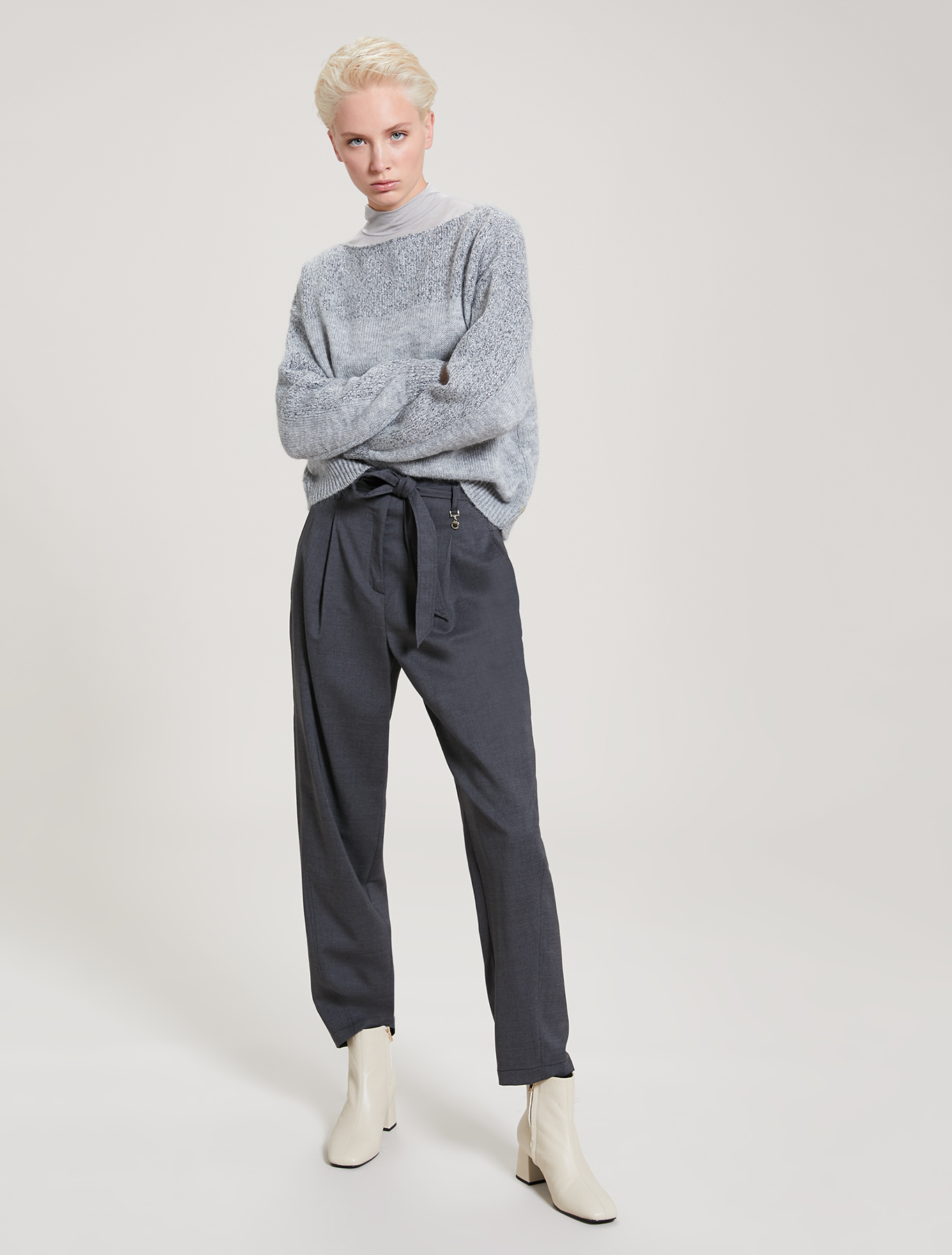 Modal and cashmere T-shirt, pearl grey - Pennyblack Modal and cashmere T-shirt - pearl grey - pennyblack