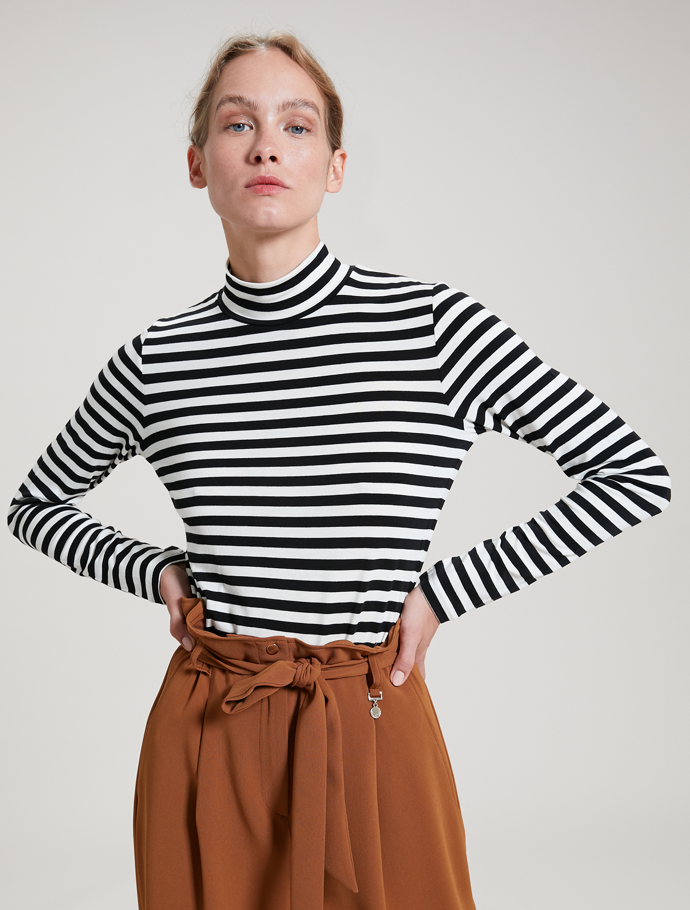 T-shirt lupetto a righe, fantasia nero - Pennyblack T-shirt lupetto a righe - fantasia nero - pennyblack