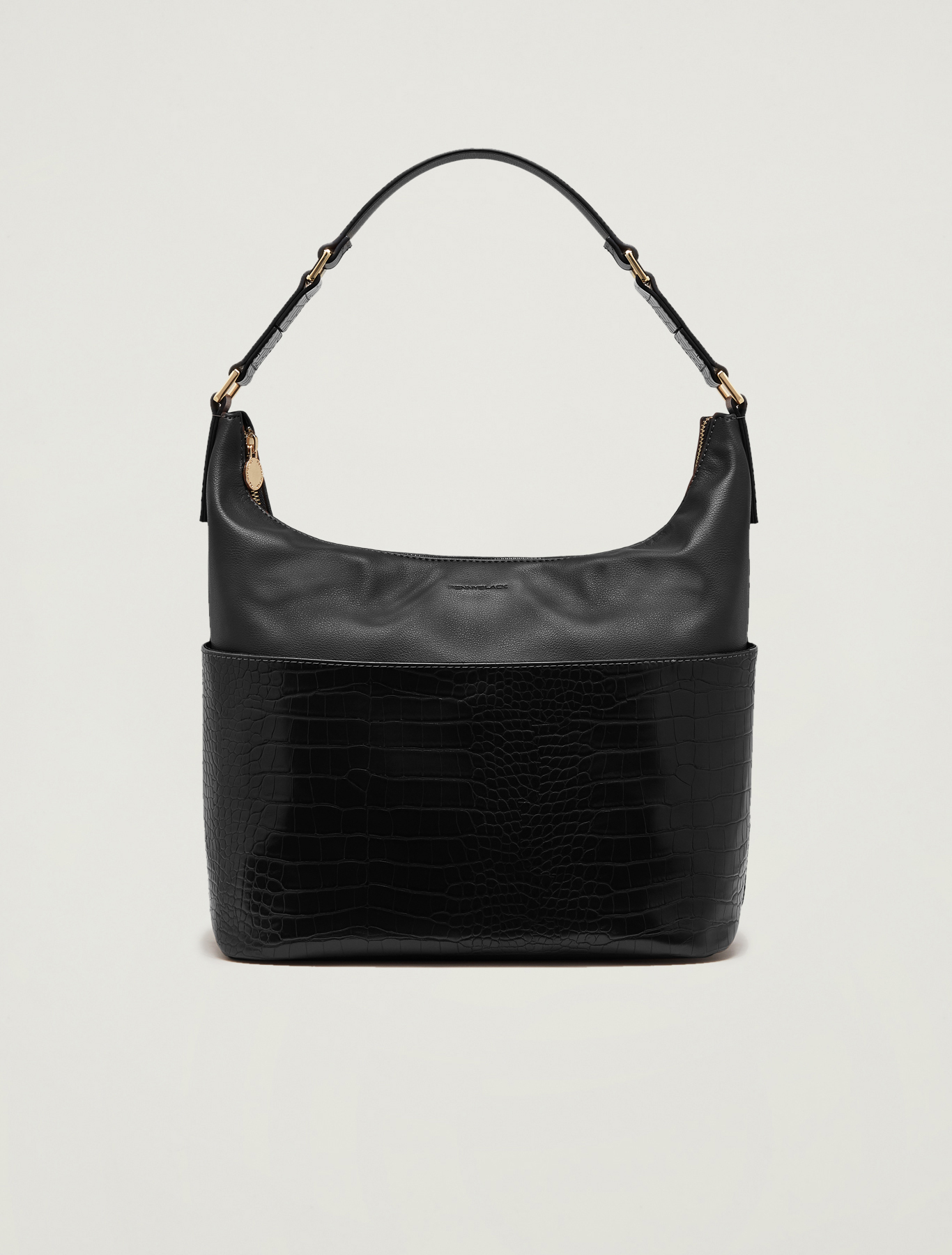 Croc-print hobo bag, black - Pennyblack Croc-print hobo bag - black - pennyblack