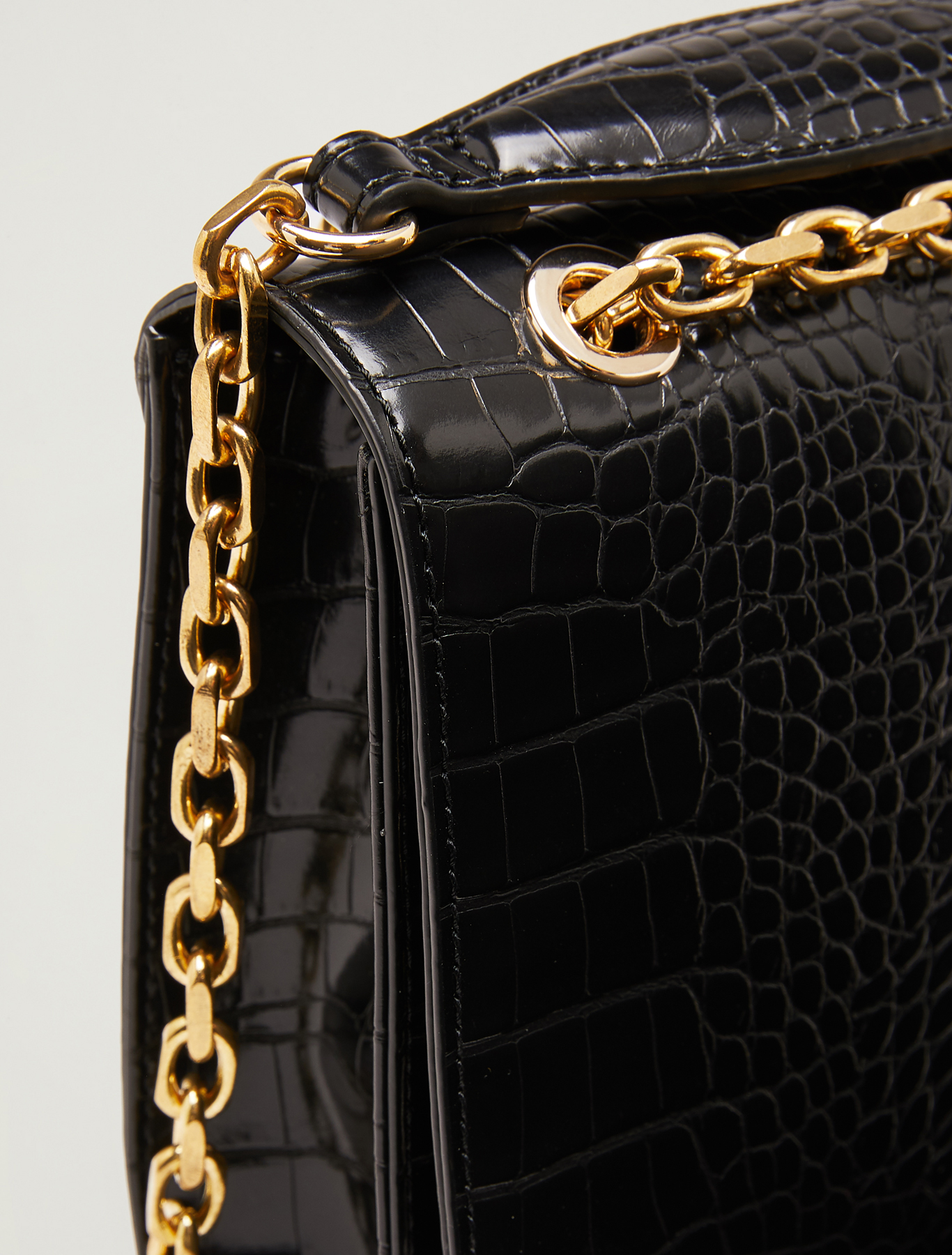 Croc-print chain bag, black - Pennyblack Croc-print chain bag - black - pennyblack