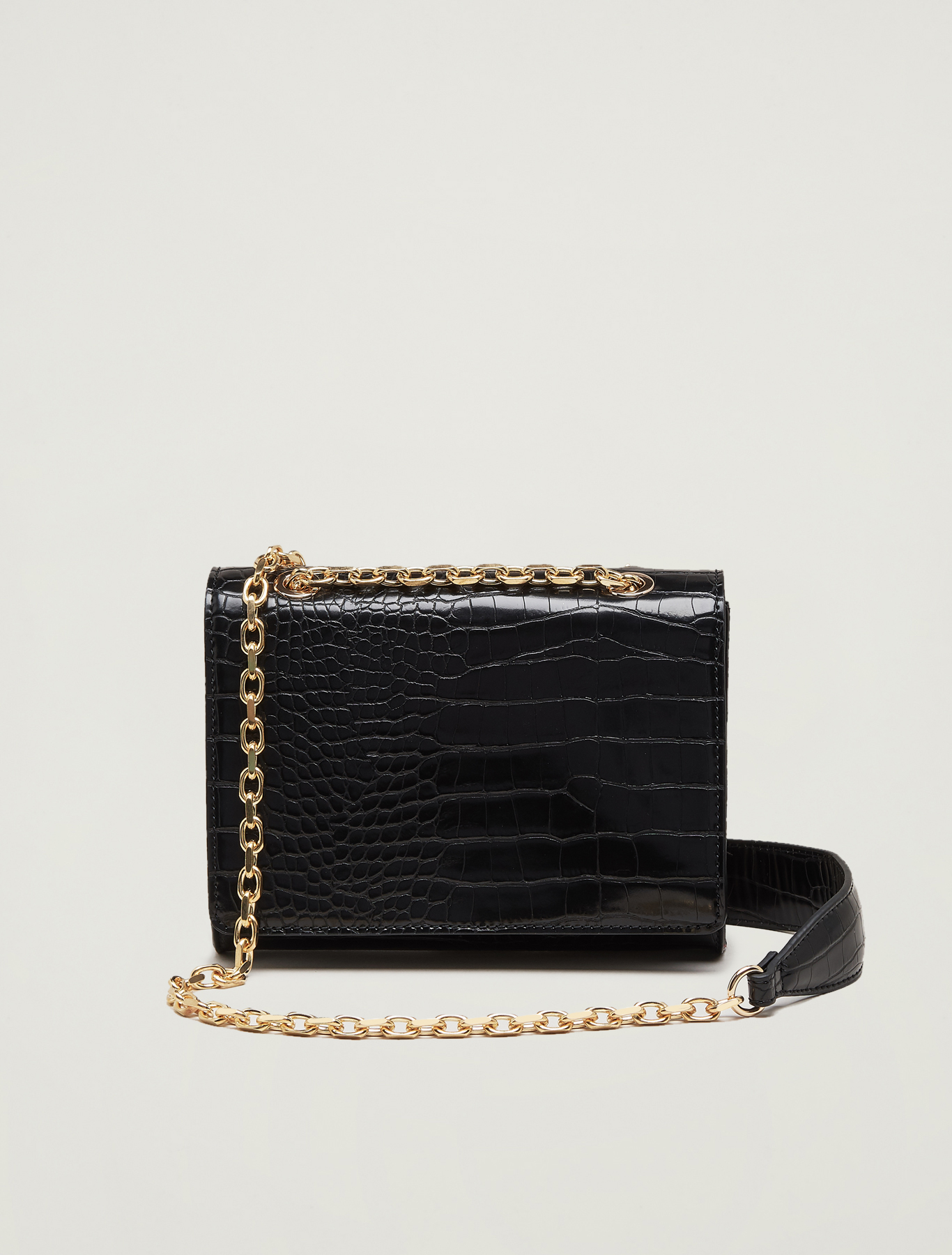 Croc-print chain bag, black - Pennyblack Croc-print chain bag - black - pennyblack