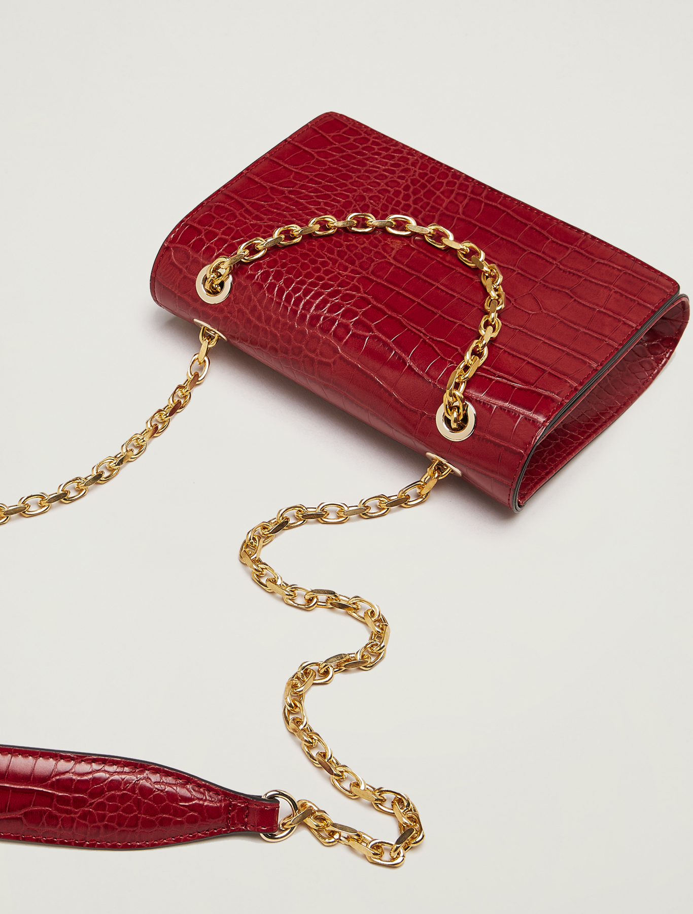 Croc-print chain bag, red - Pennyblack Croc-print chain bag - red - pennyblack