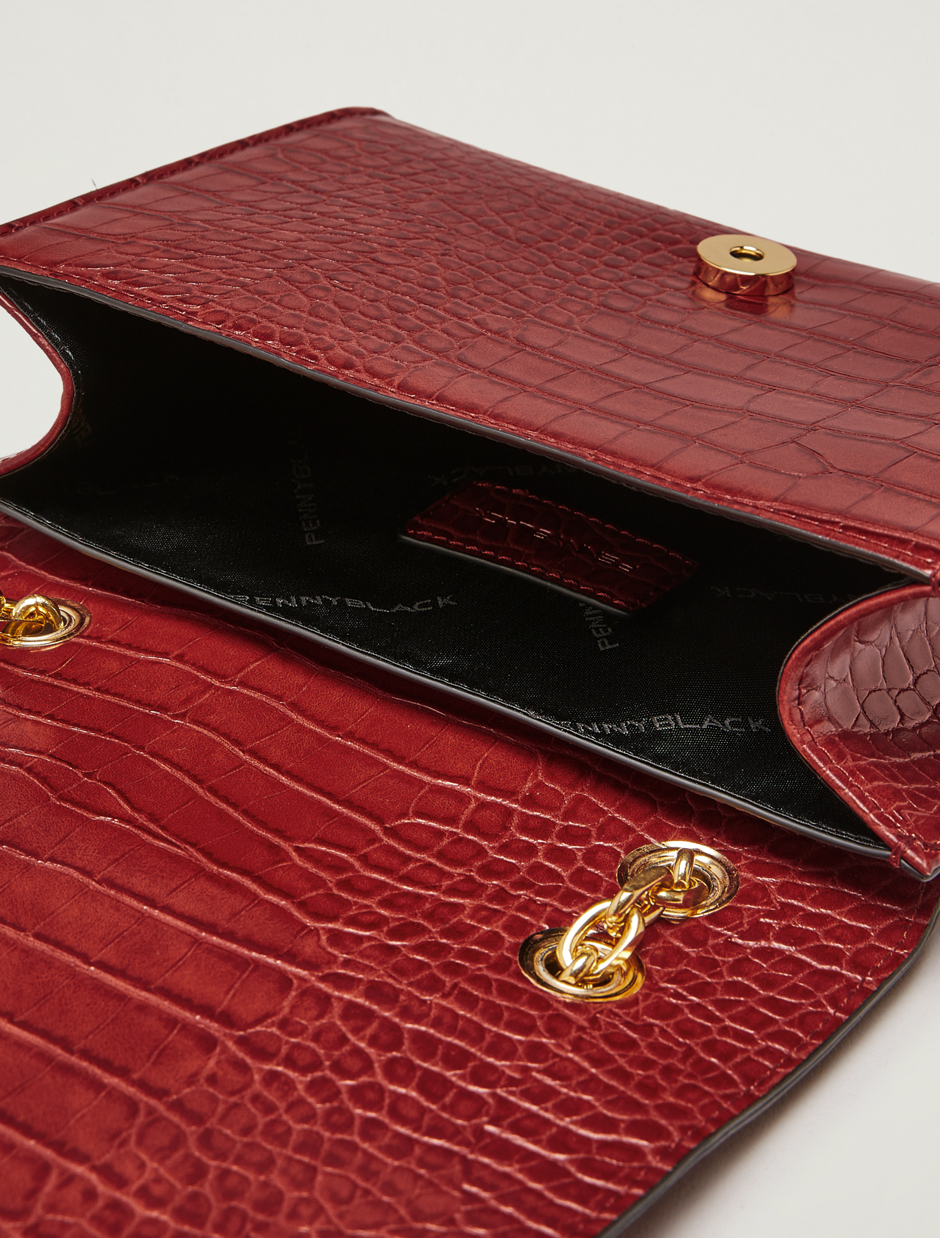 Croc-print chain bag, red - Pennyblack Croc-print chain bag - red - pennyblack