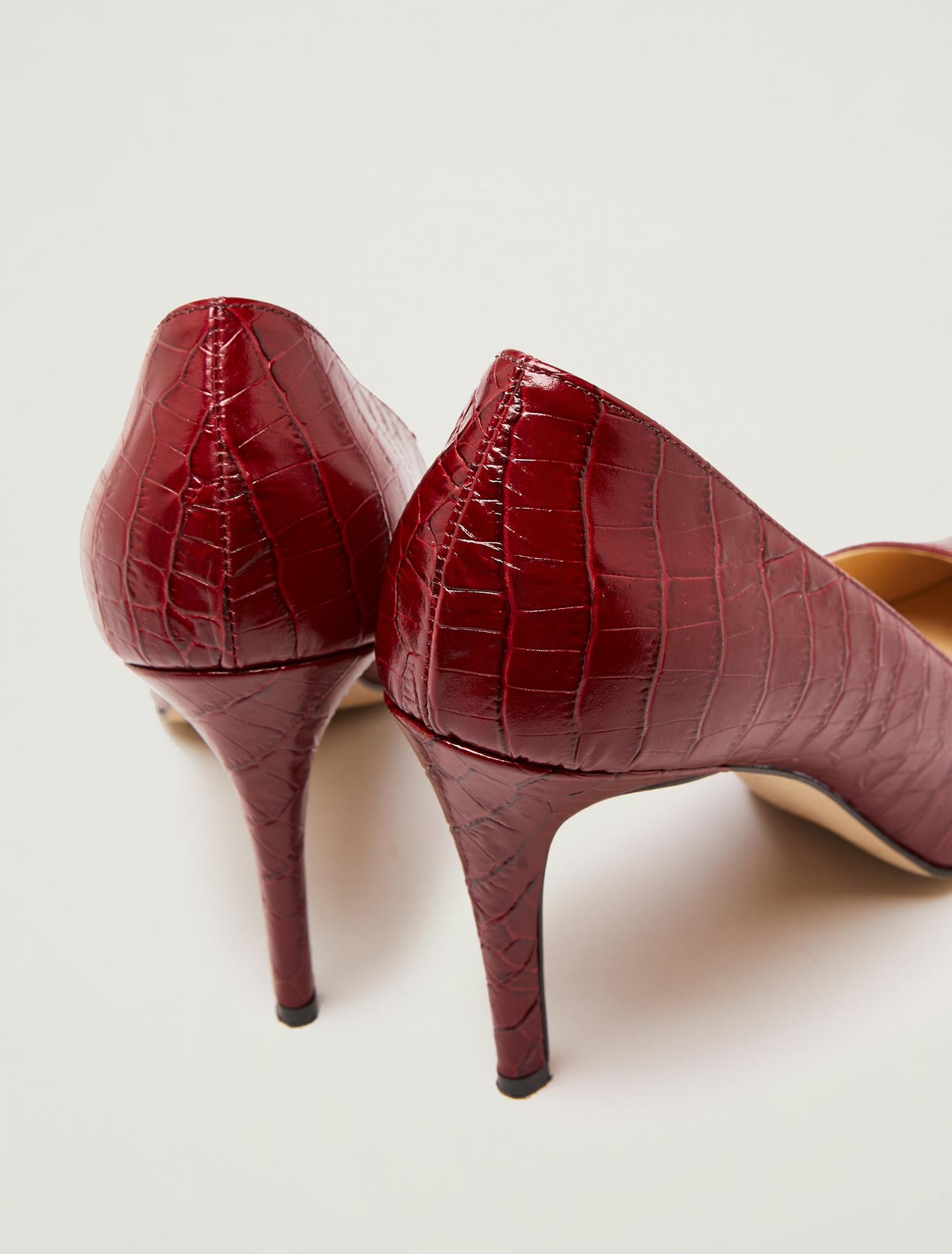 Crocodile-print leather court shoes, red - Pennyblack Crocodile-print leather court shoes - red - pennyblack
