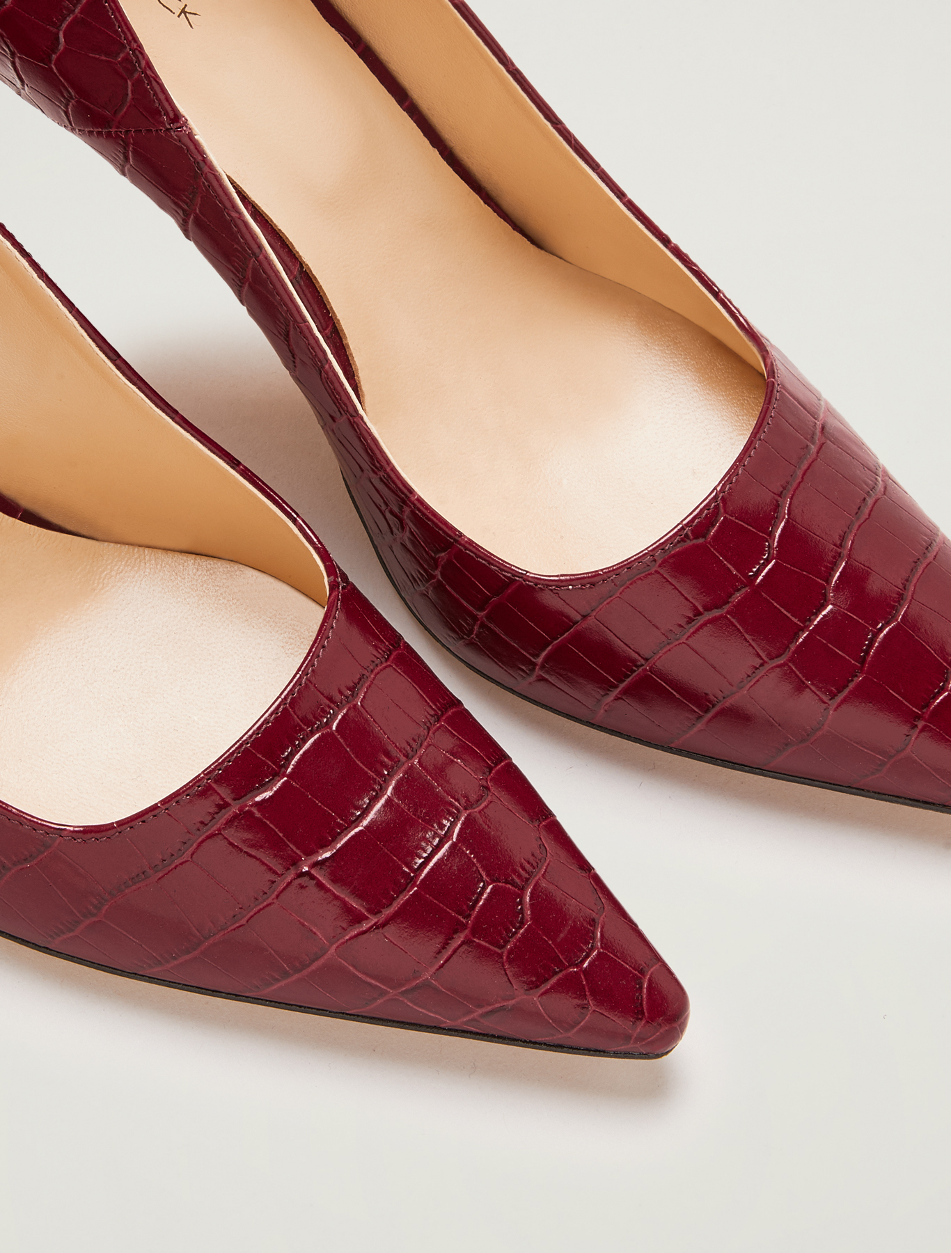 Crocodile-print leather court shoes, red - Pennyblack Crocodile-print leather court shoes - red - pennyblack