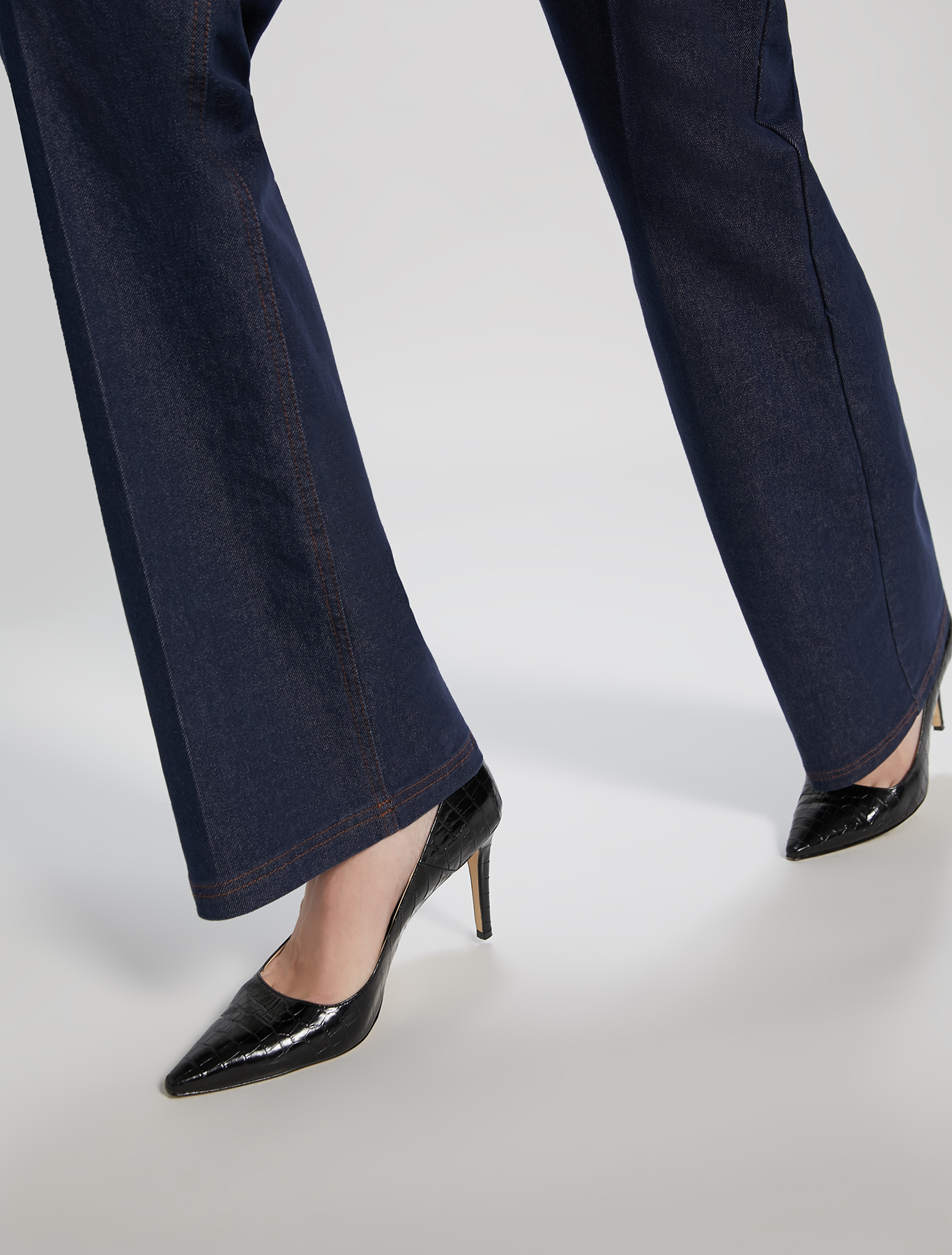 Crocodile-print leather court shoes, black - Pennyblack Crocodile-print leather court shoes - black - pennyblack