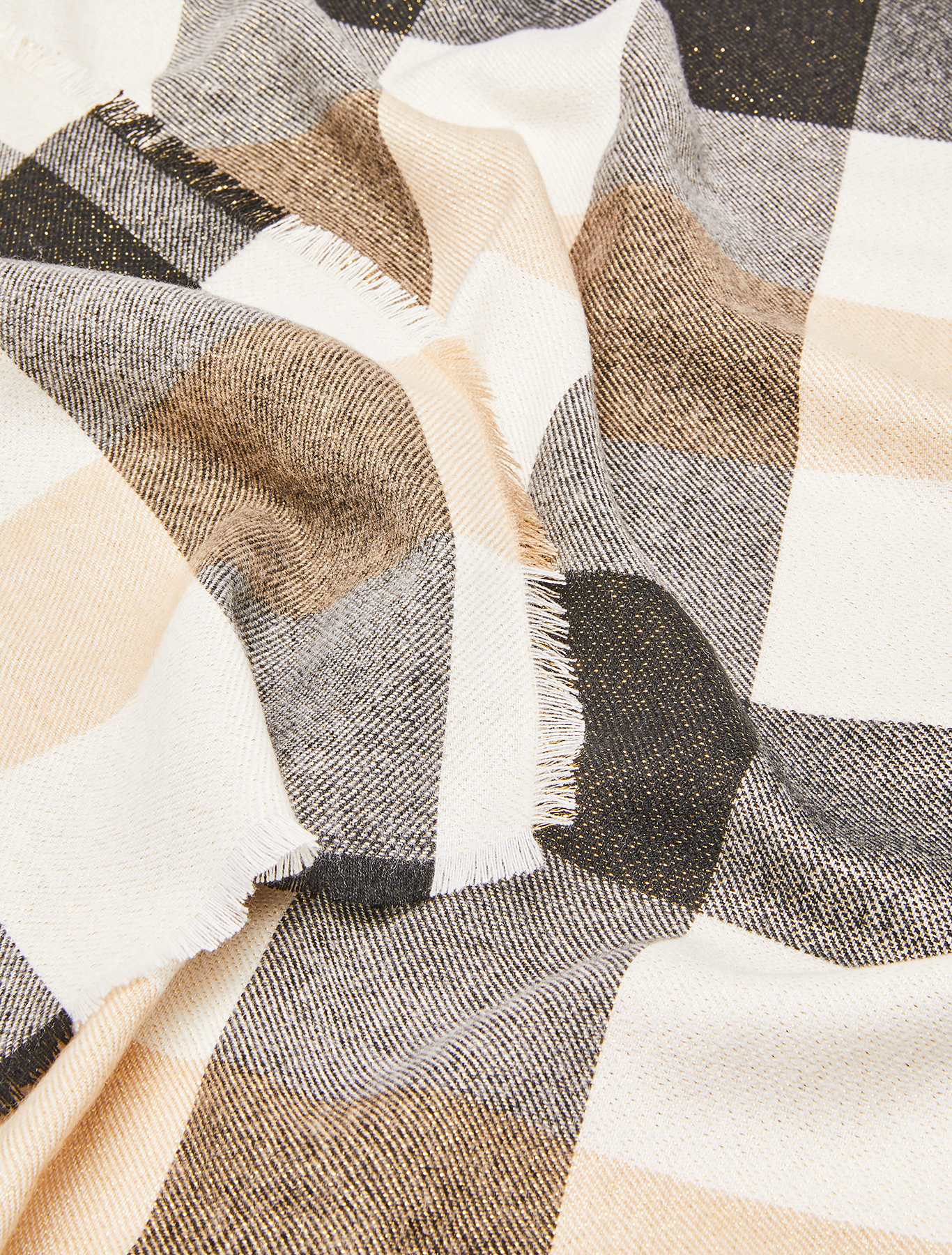 Checked lamé stole, beige - Pennyblack Checked lamé stole - beige - pennyblack