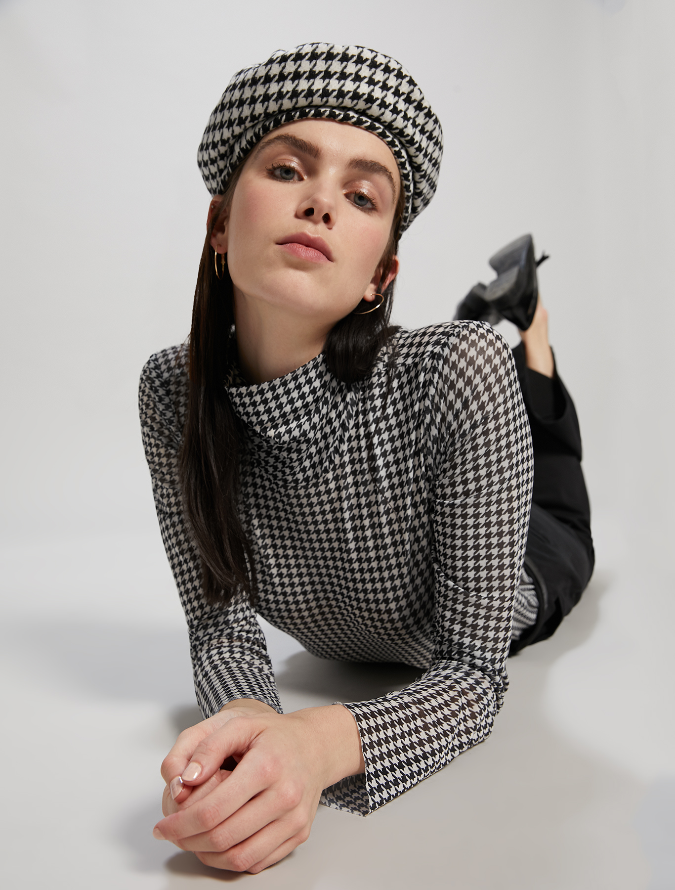 Houndstooth beret, ivory - Pennyblack Houndstooth beret - ivory - pennyblack