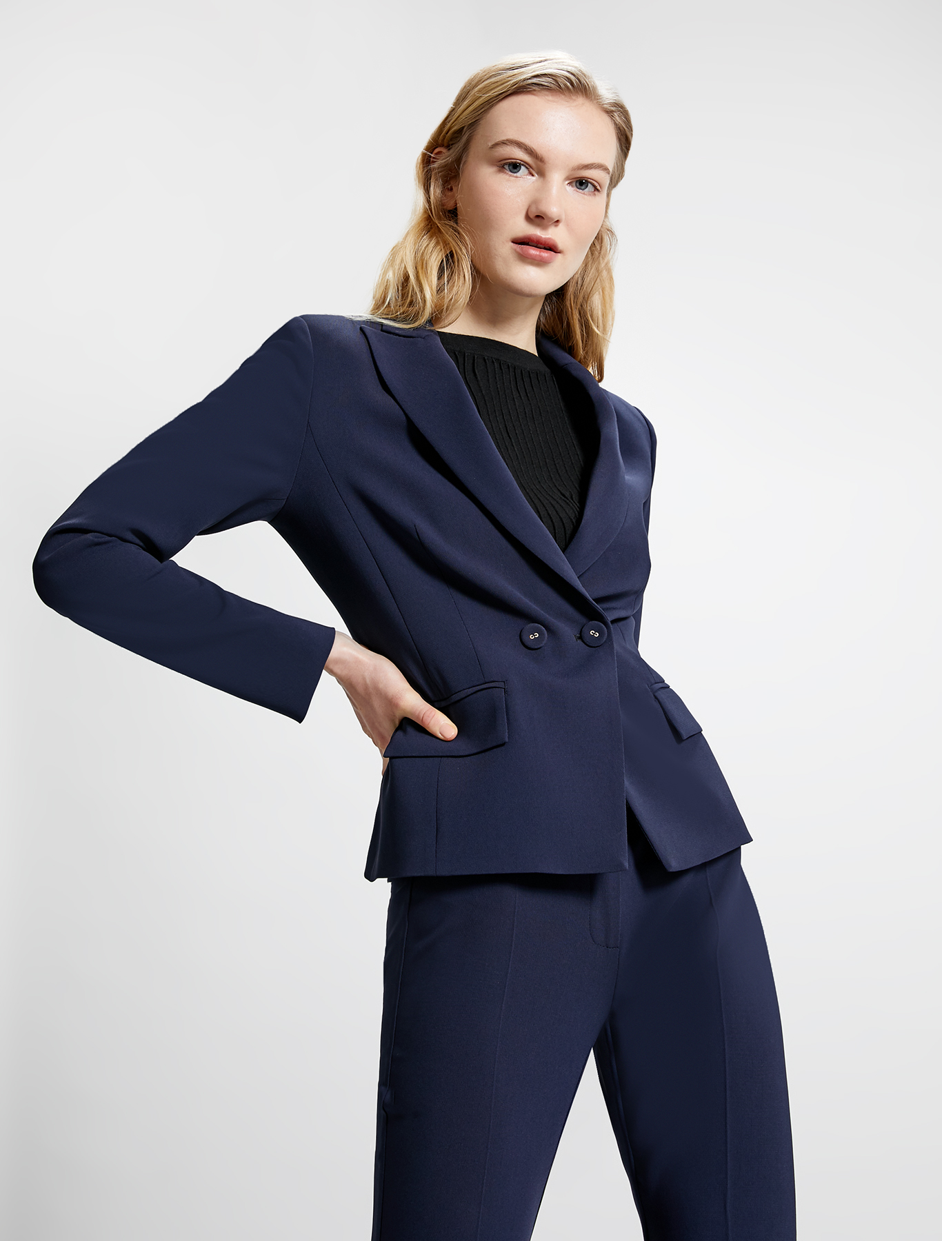 Slim two-button blazer, navy blue - Pennyblack Slim two-button blazer - navy blue - pennyblack