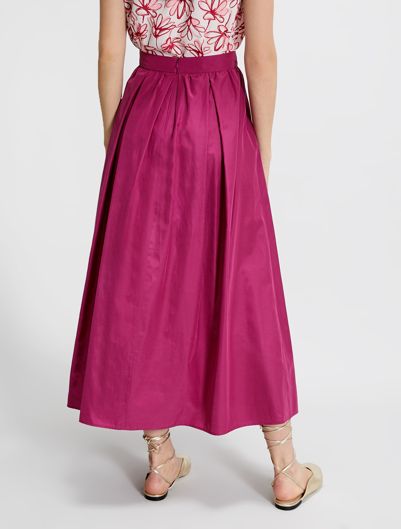 Pleated taffeta skirt, fuchsia - Pennyblack Pleated taffeta skirt - fuchsia - pennyblack
