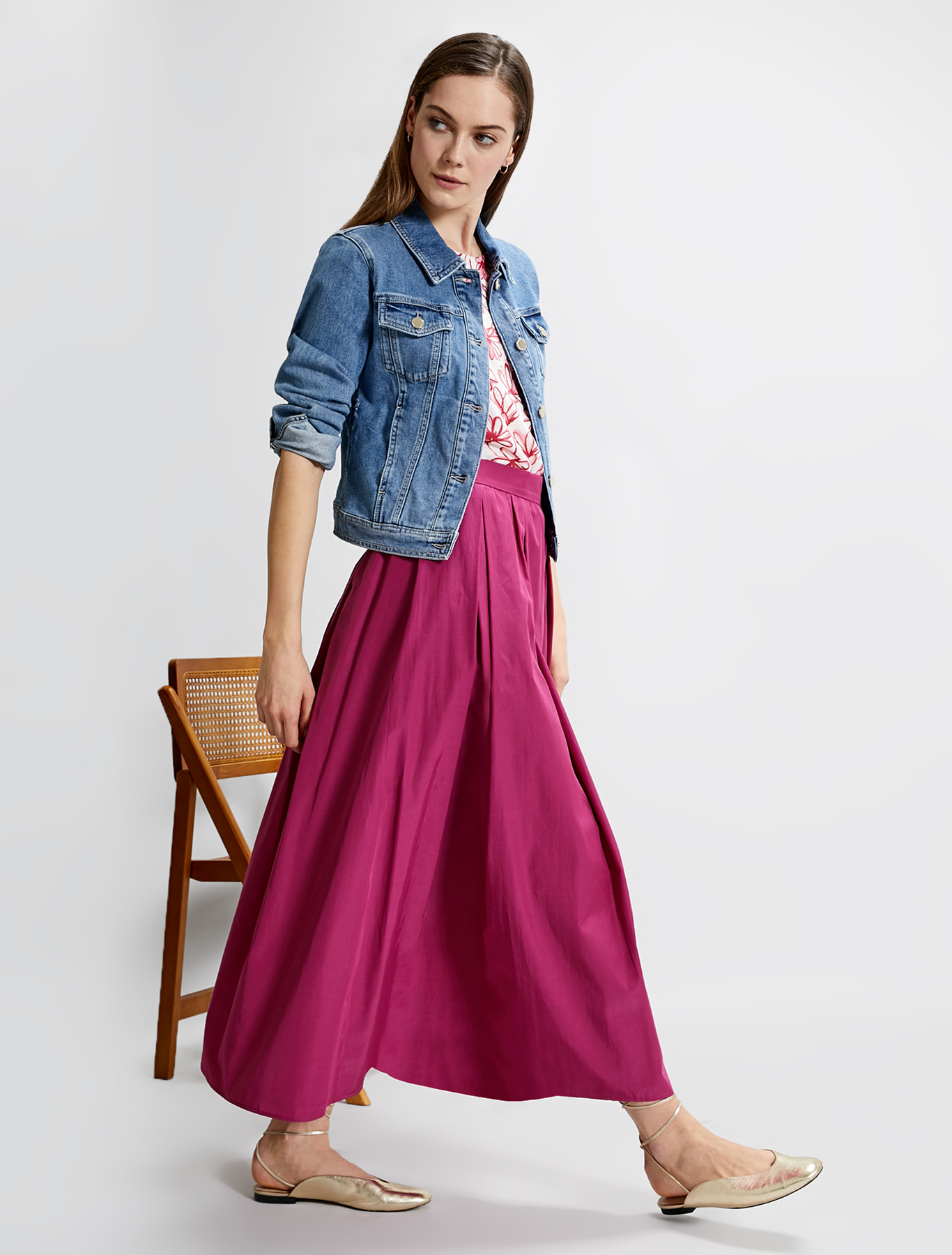 Pleated taffeta skirt, fuchsia - Pennyblack Pleated taffeta skirt - fuchsia - pennyblack