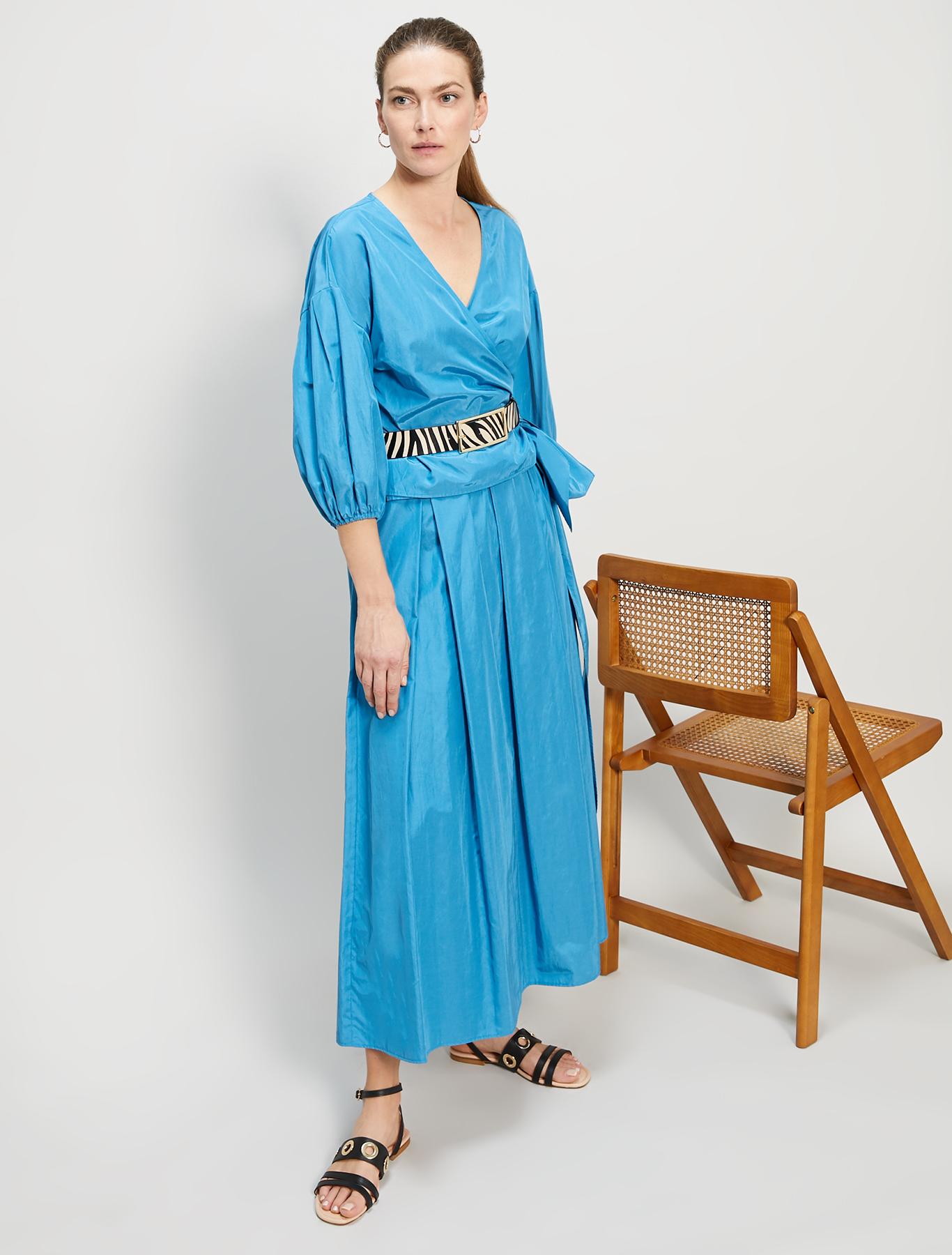 Pleated taffeta skirt, turquoise - Pennyblack Pleated taffeta skirt - turquoise - pennyblack
