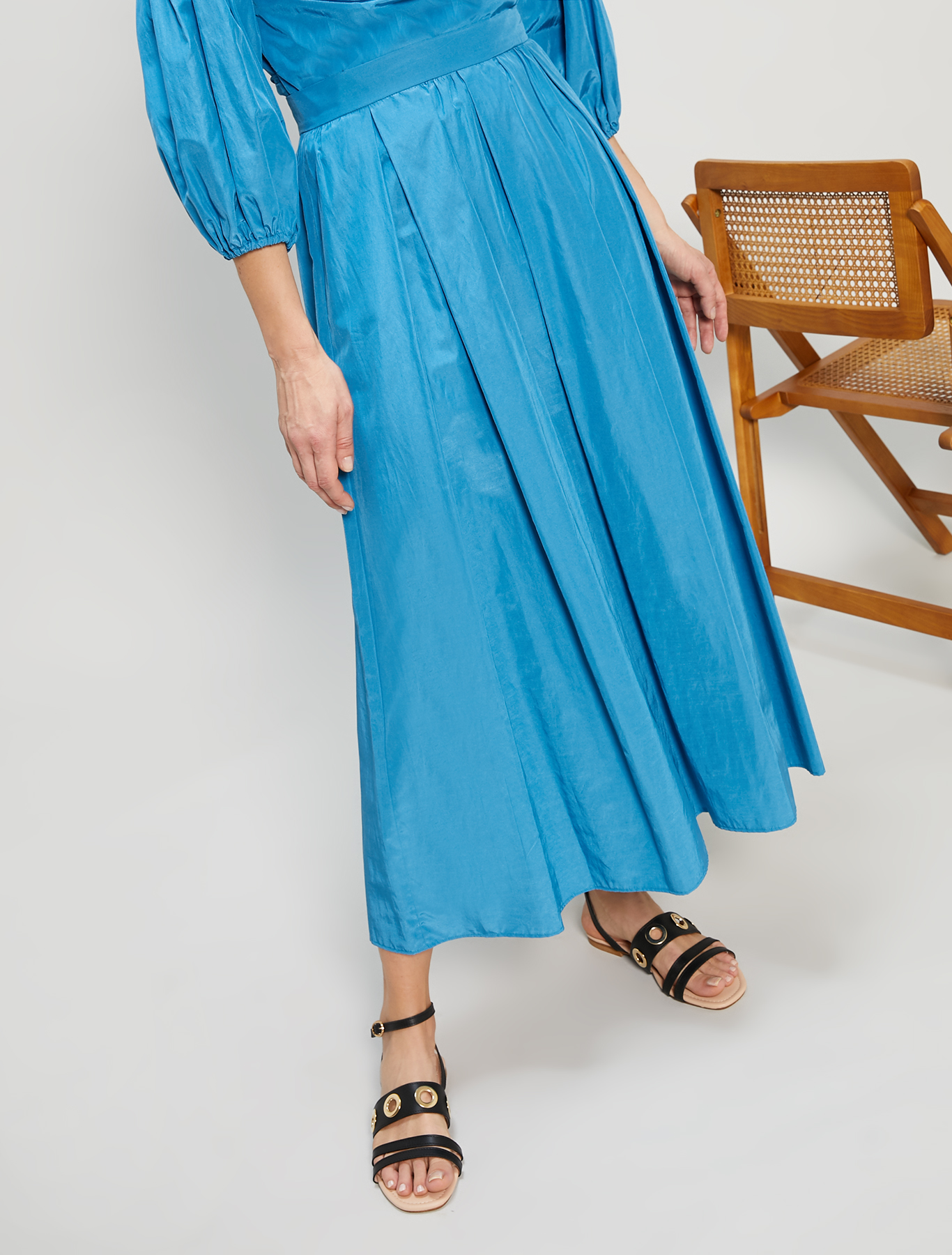 Pleated taffeta skirt, turquoise - Pennyblack Pleated taffeta skirt - turquoise - pennyblack