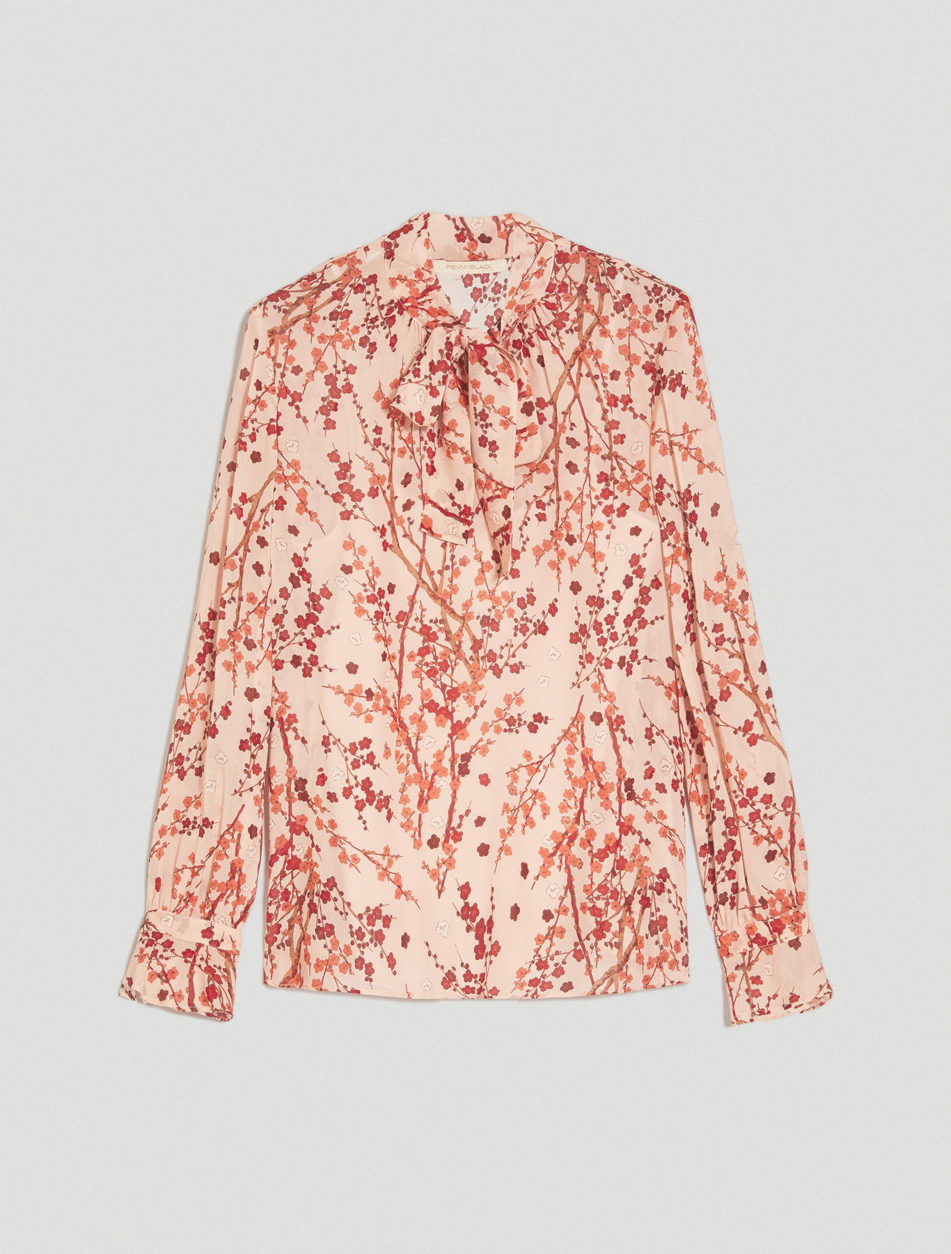 Blusa in georgette floreale, fantasia rosa - Pennyblack Blusa in georgette floreale - fantasia rosa - pennyblack