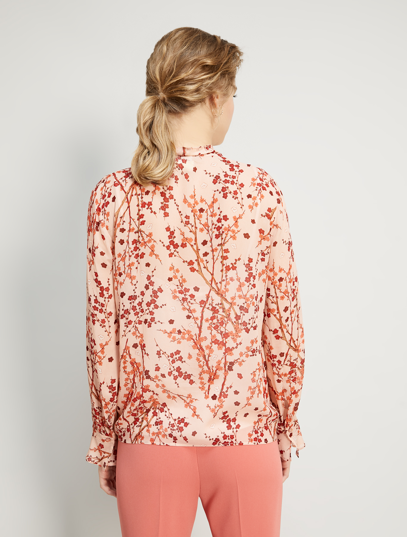 Blusa in georgette floreale, fantasia rosa - Pennyblack Blusa in georgette floreale - fantasia rosa - pennyblack