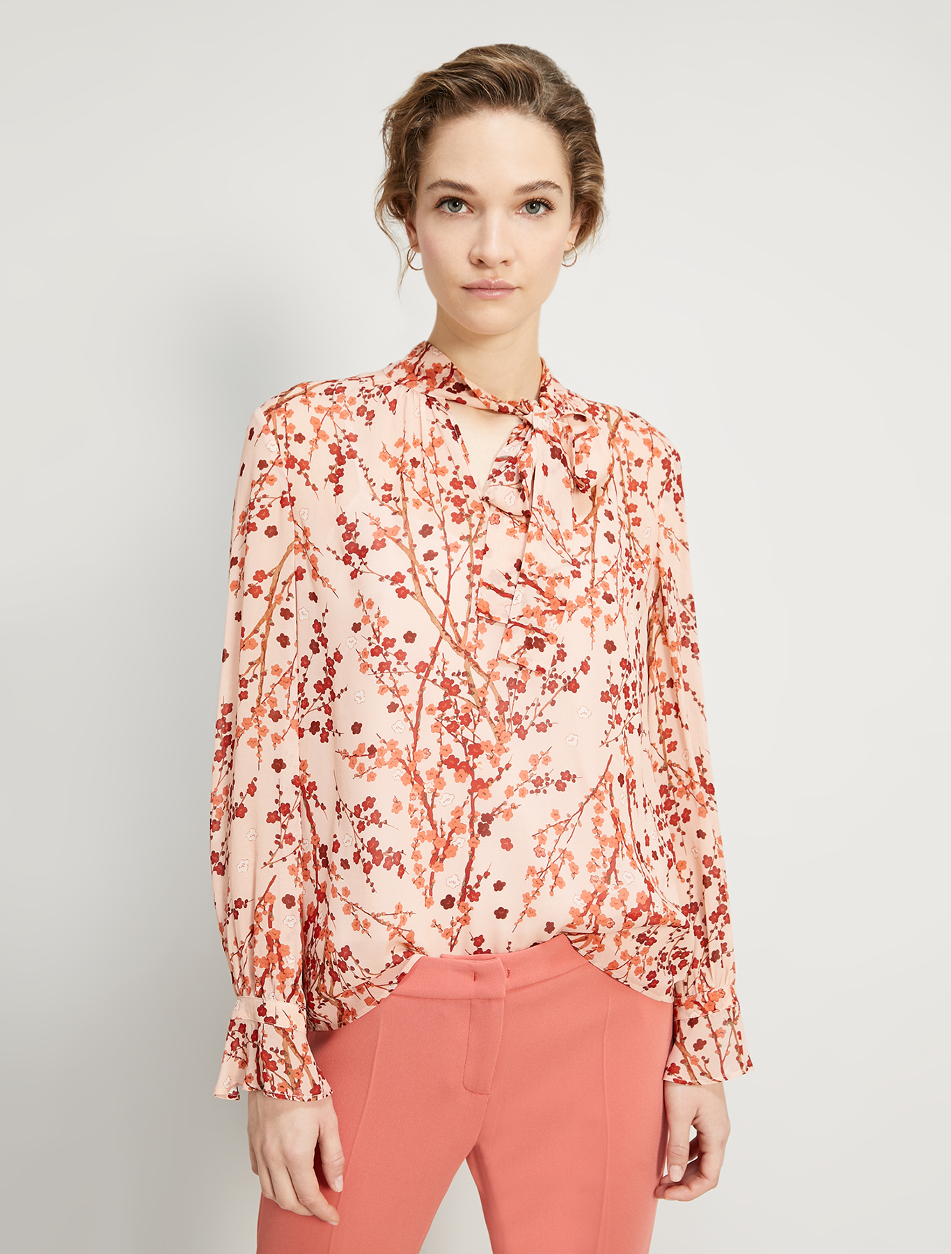 Blusa in georgette floreale, fantasia rosa - Pennyblack Blusa in georgette floreale - fantasia rosa - pennyblack