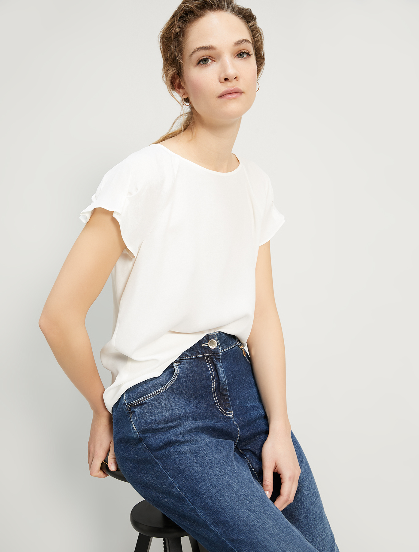Crêpe de Chine blouse, ivory - Pennyblack Crêpe de Chine blouse - ivory - pennyblack